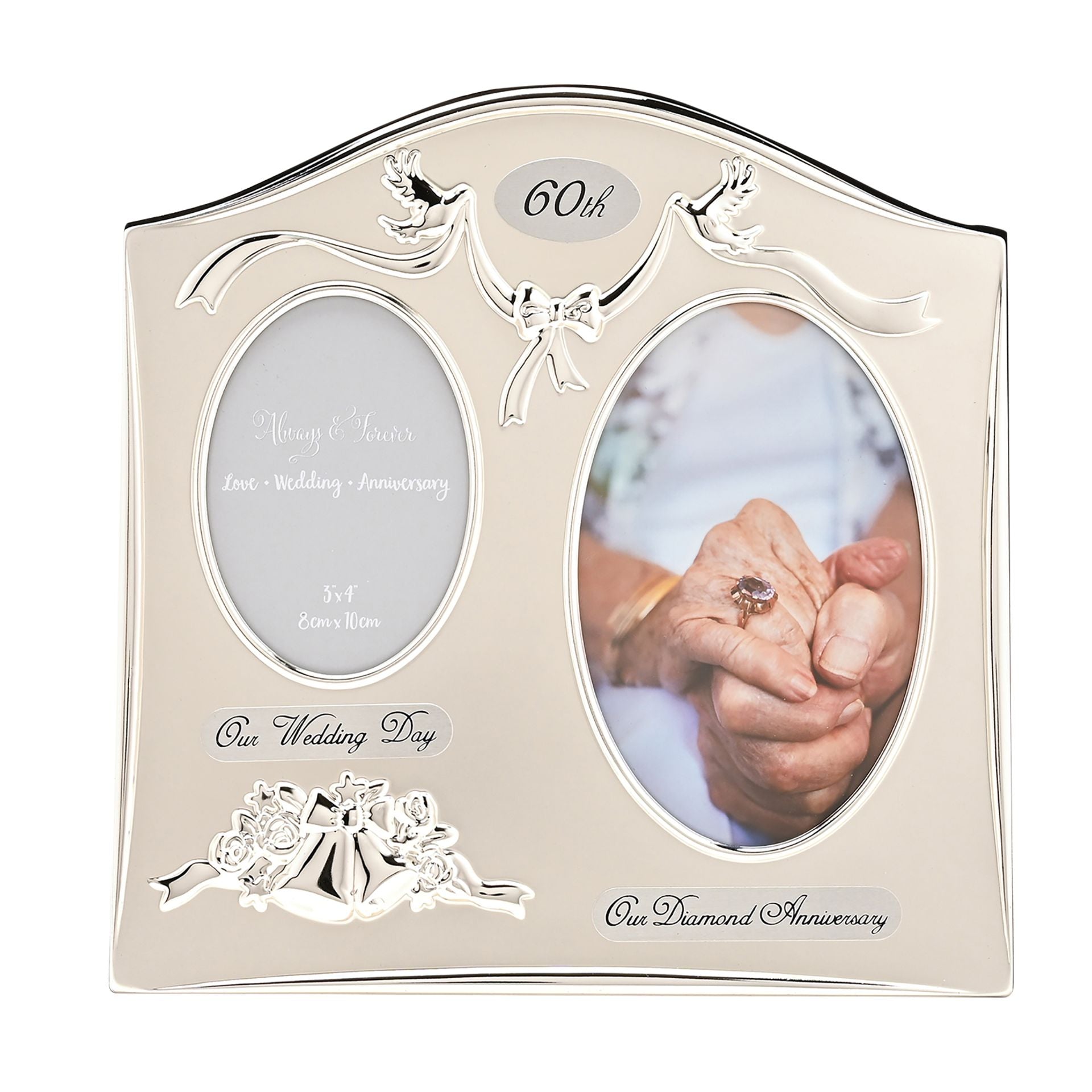 Photo Frame 2Tone S/Plated Double Anniversary - 60th