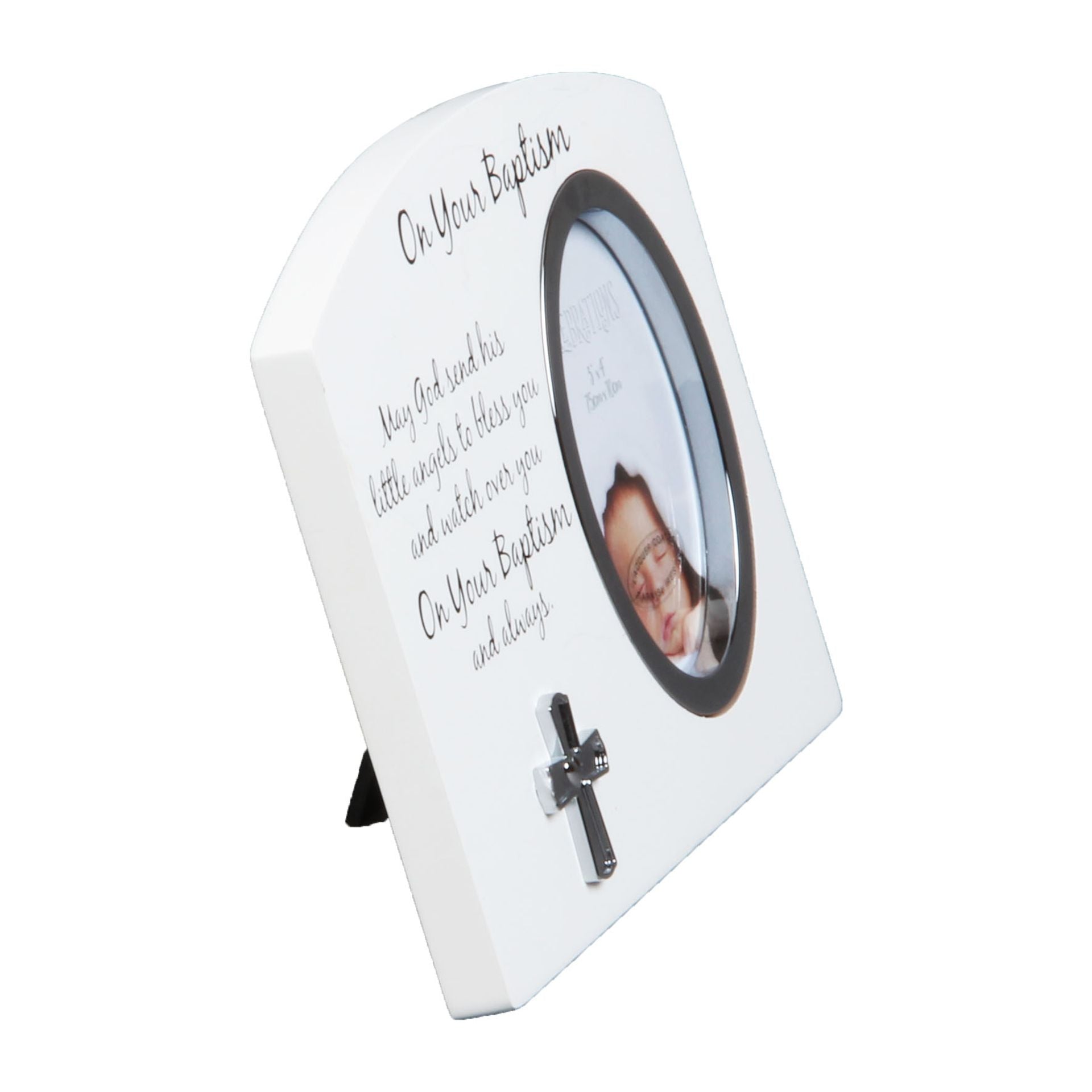 Frame White/Silver Icon 3" x 4" - Baptism