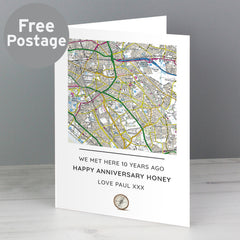 Personalised Present Day Map Compass Card