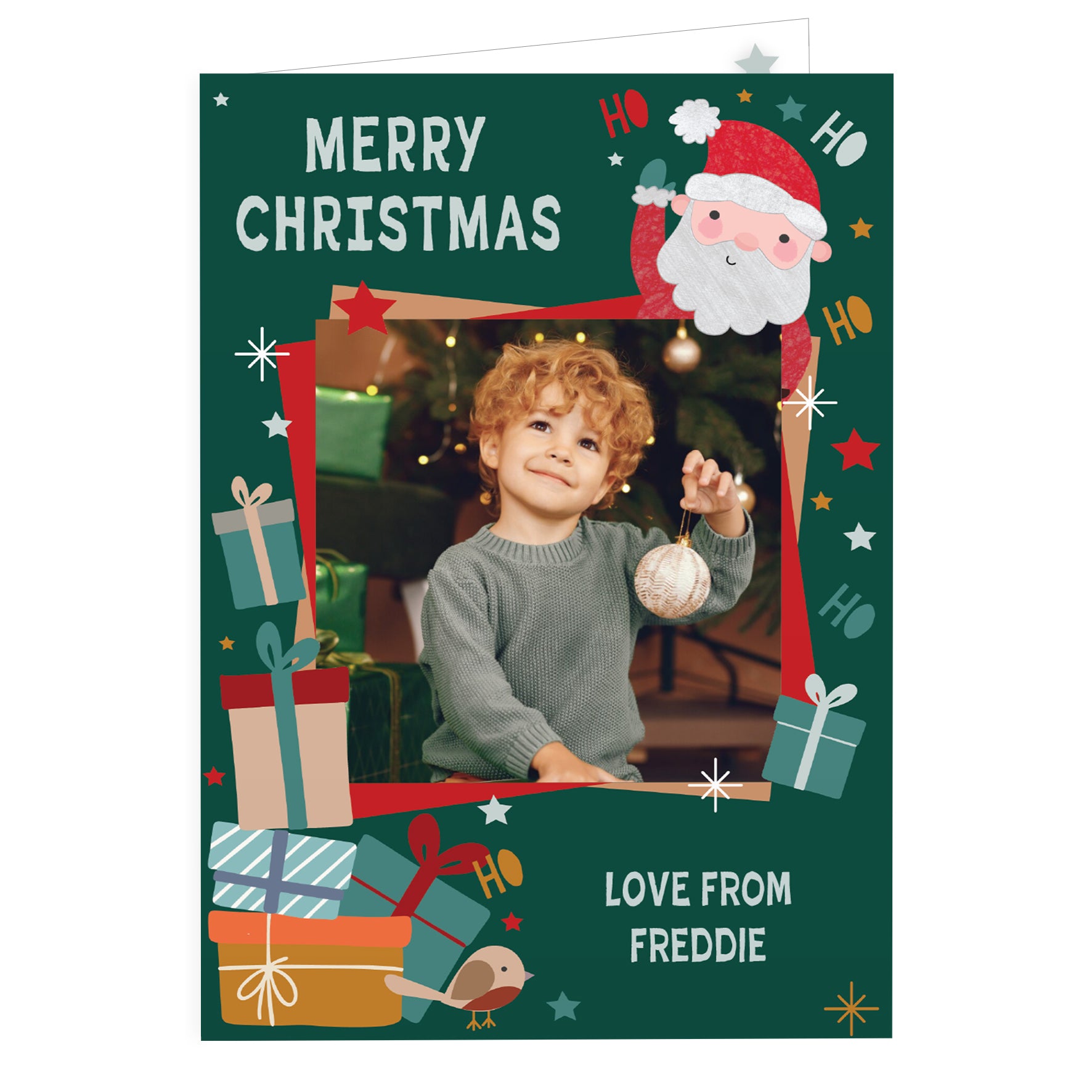 Personalised Photo Upload Pack of 10 Santa Christmas Cards