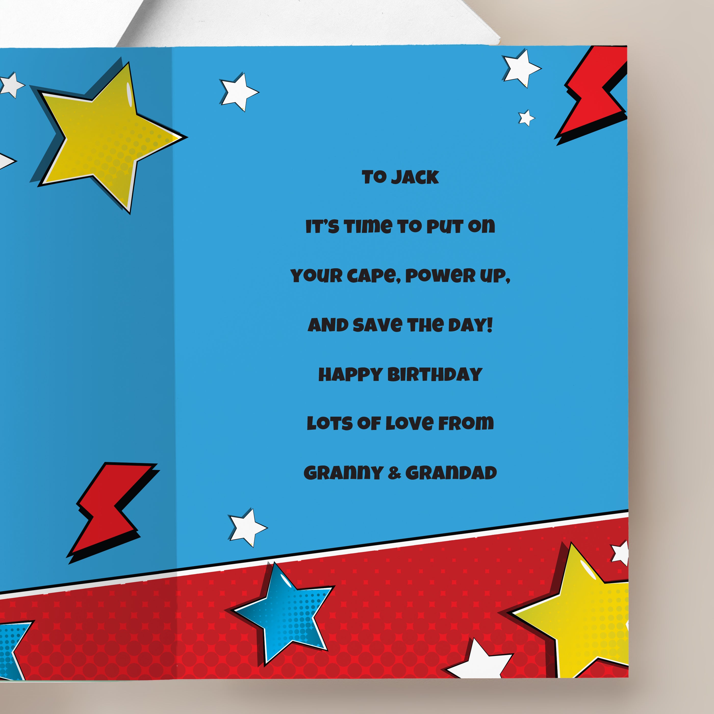 Personalised Photo Upload Superhero Birthday Card