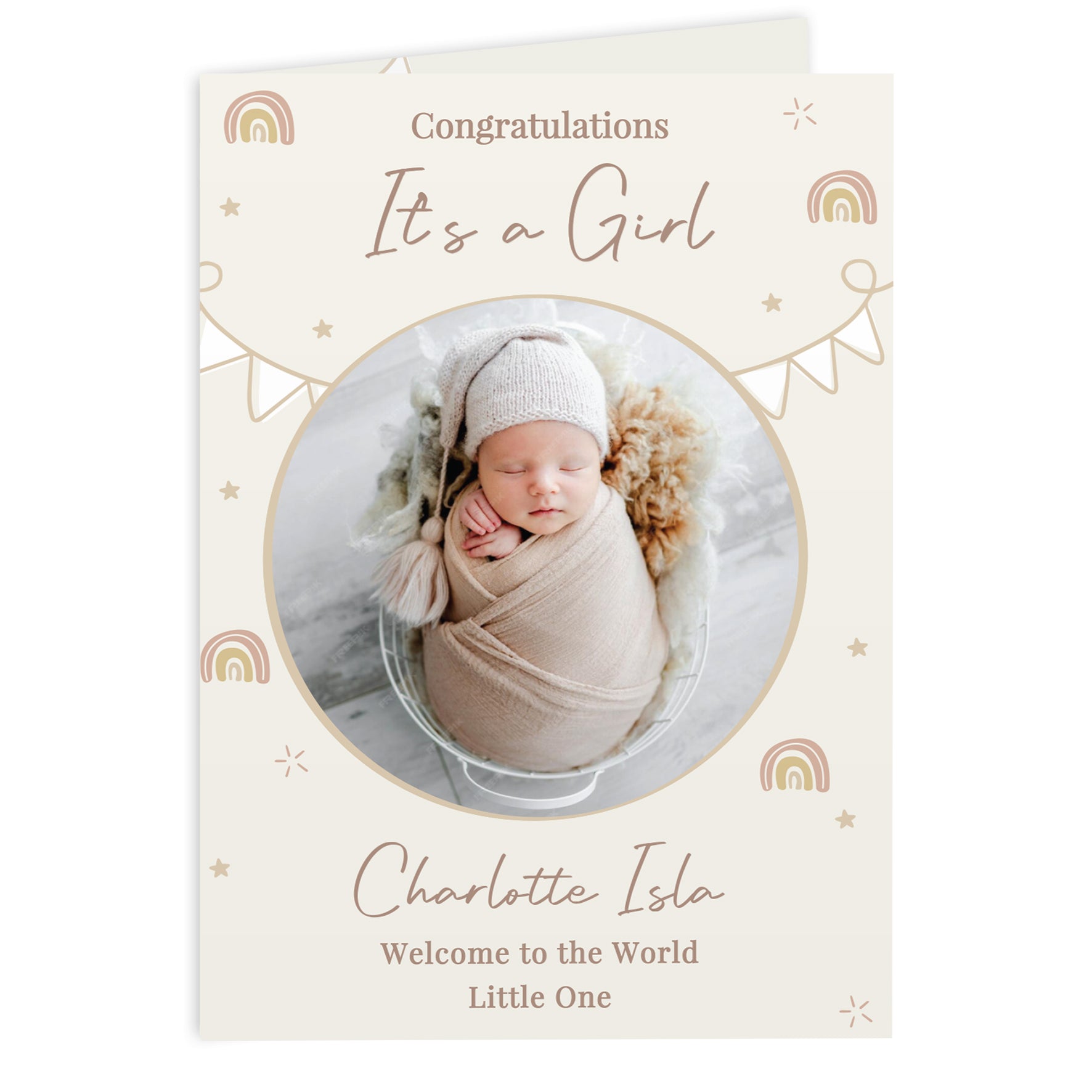 Personalised Photo Upload New Baby Card