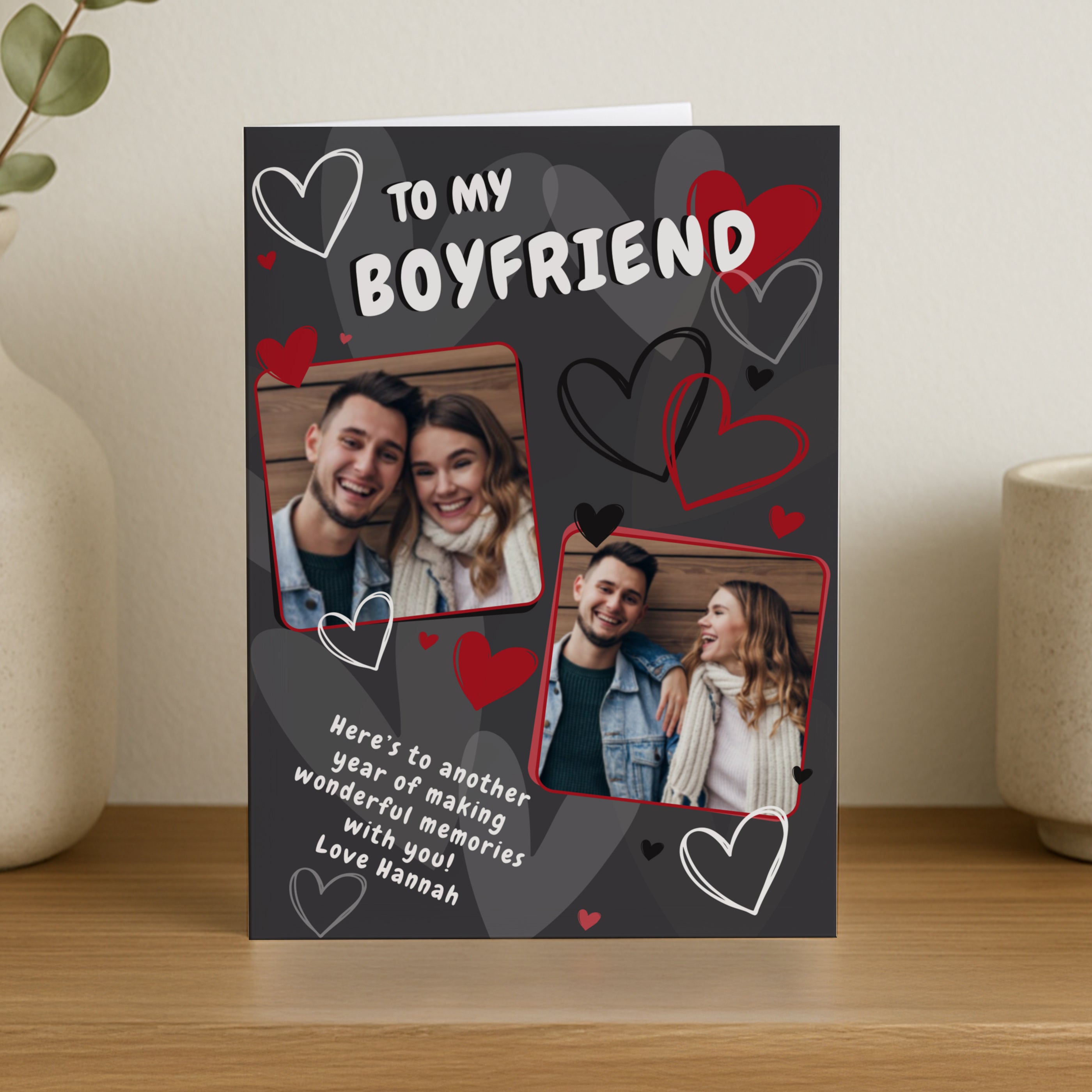 Personalised Photo Upload Hearts Card