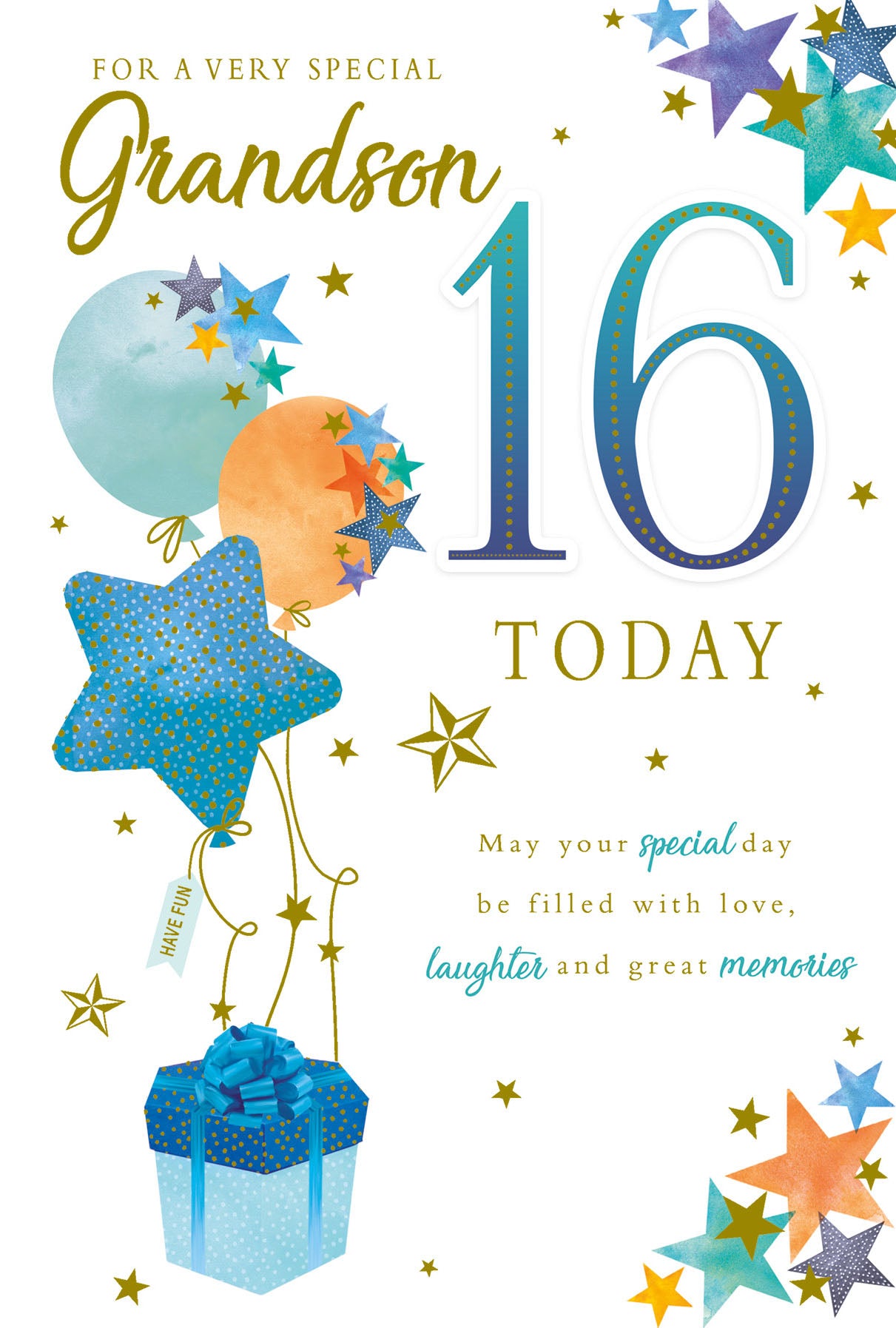 Grandson 16th Birthday Card - Lots Of  Interests