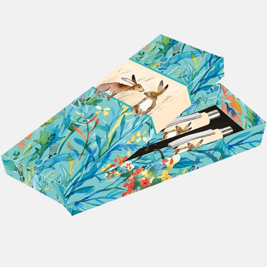 The Gifted Stationery Company - Pen Set Gifts - Kissing Hares