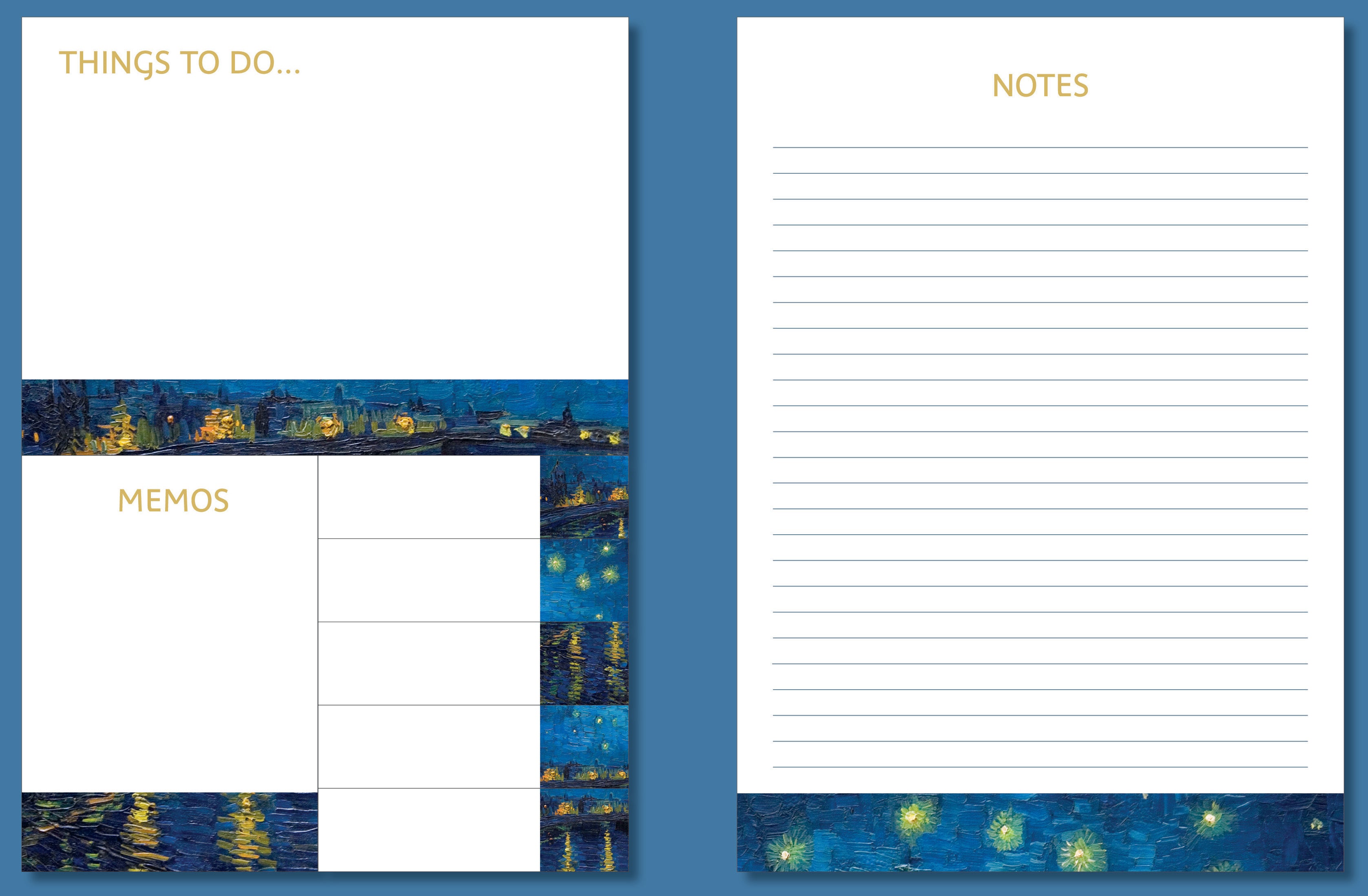The Gifted Stationery Company - Sticky Notes Folder - Van Gogh - Starry Night