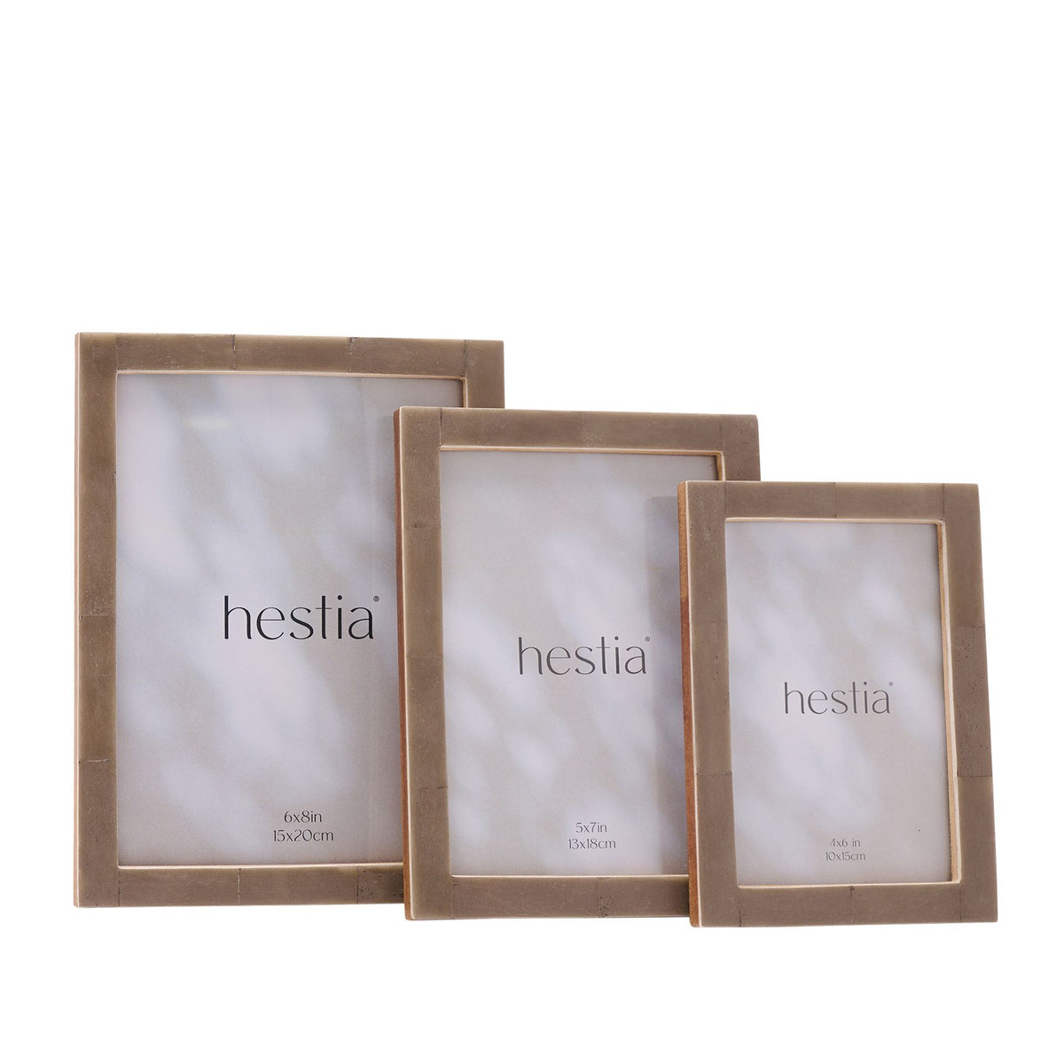 Hestia Thin Grey Stained Bone Photo Frame 4" x 6"