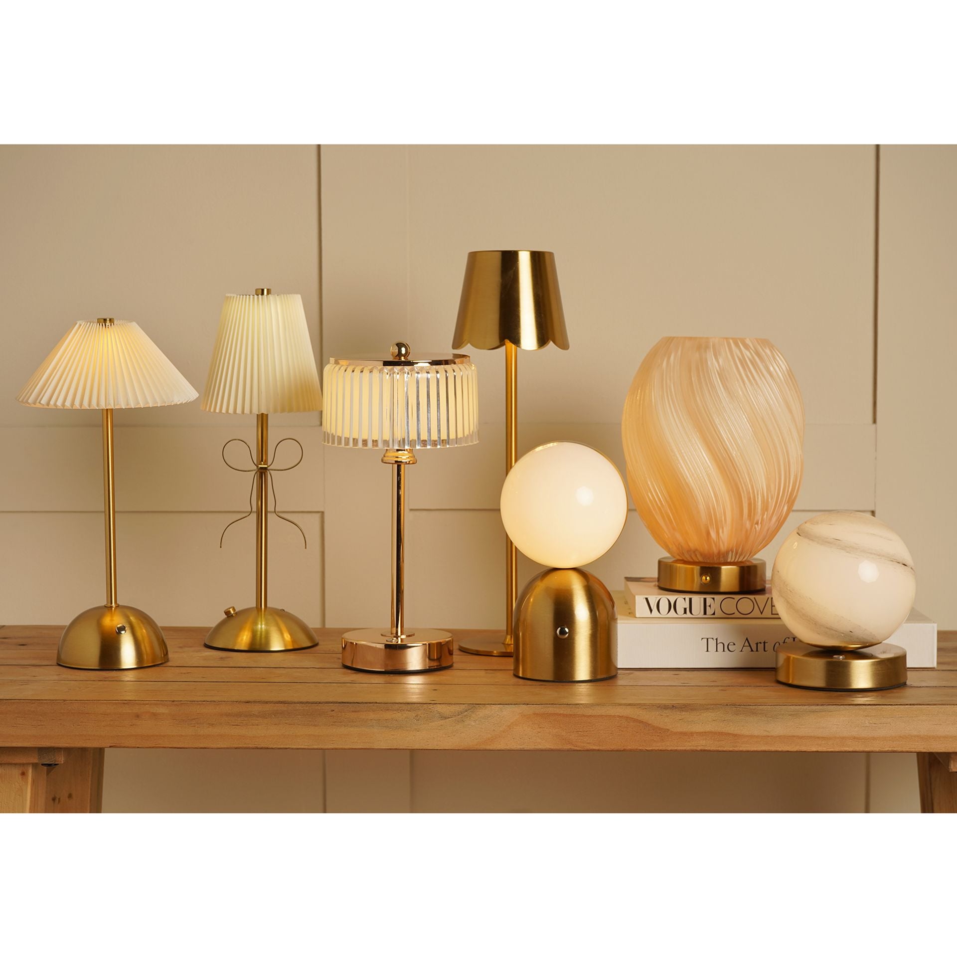 Hestia Crystal USB LED Touch Table Lamp with Gold Base & Trim