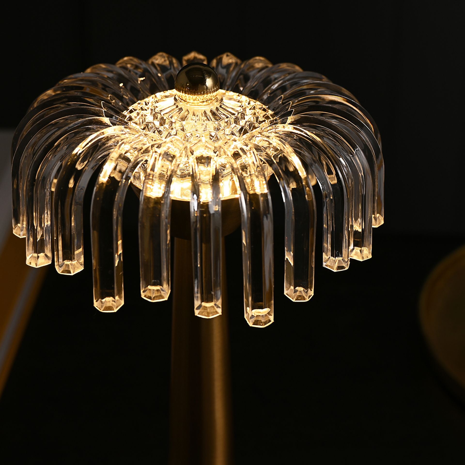 Hestia Crystal USB LED Touch Table Lamp with Bronze Base & Trim