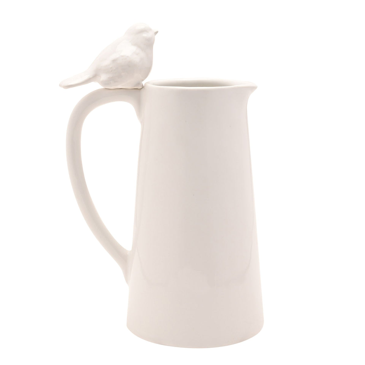 Hestia Tall White Floral Bird Jug