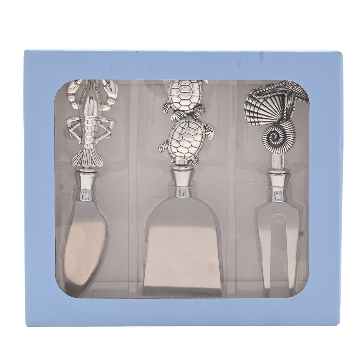 Hestia Set of 3 Lobster, Turtle & Shell Cheese Knives