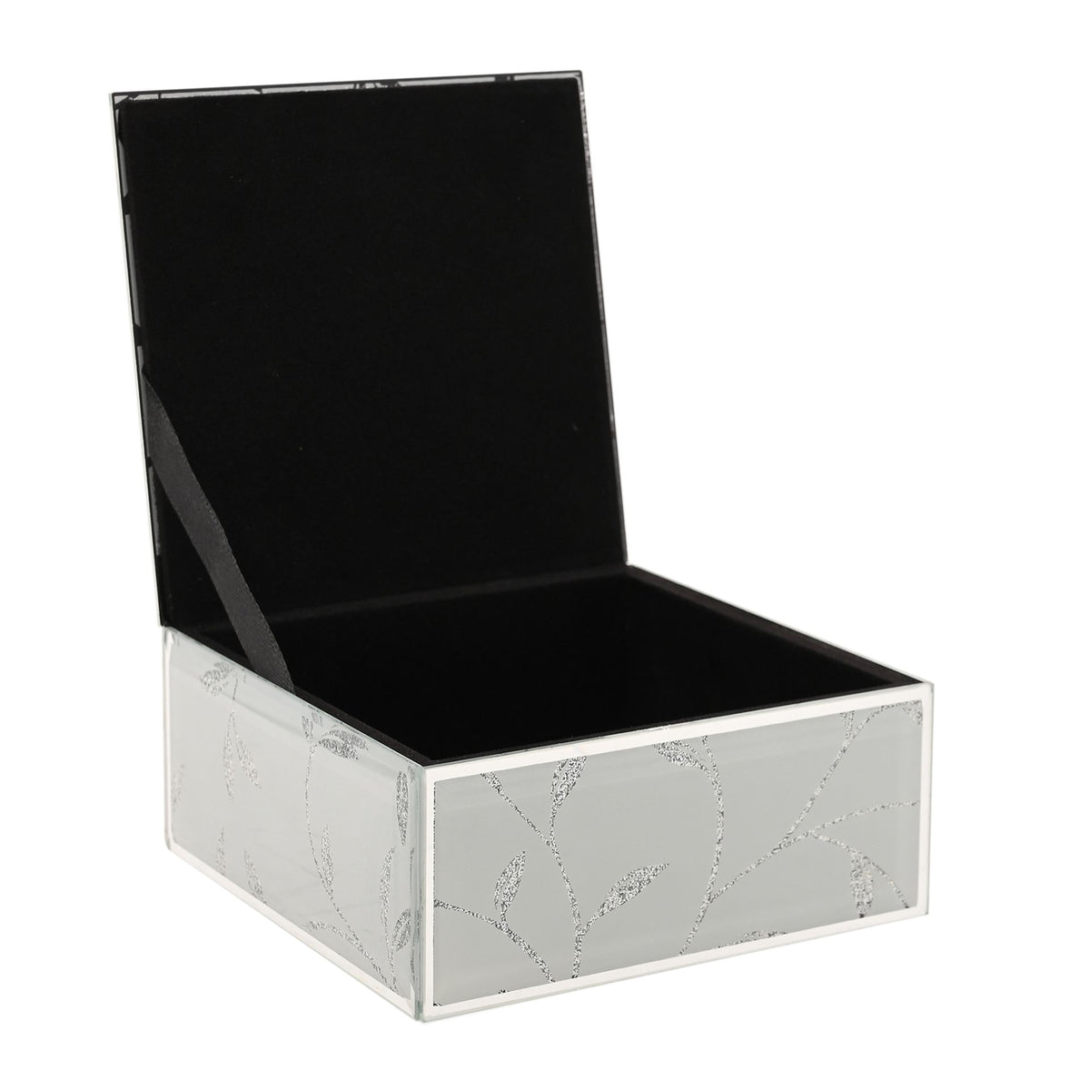 Hestia Glitter Leaf Design Jewellery Box