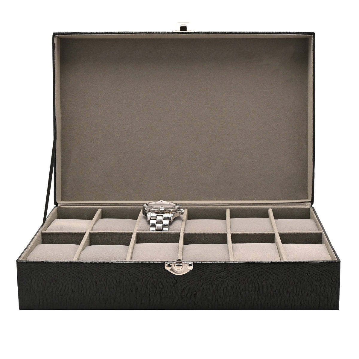 Harvey Makin Lizard Vinyl Watch Box Holds 12 Watches