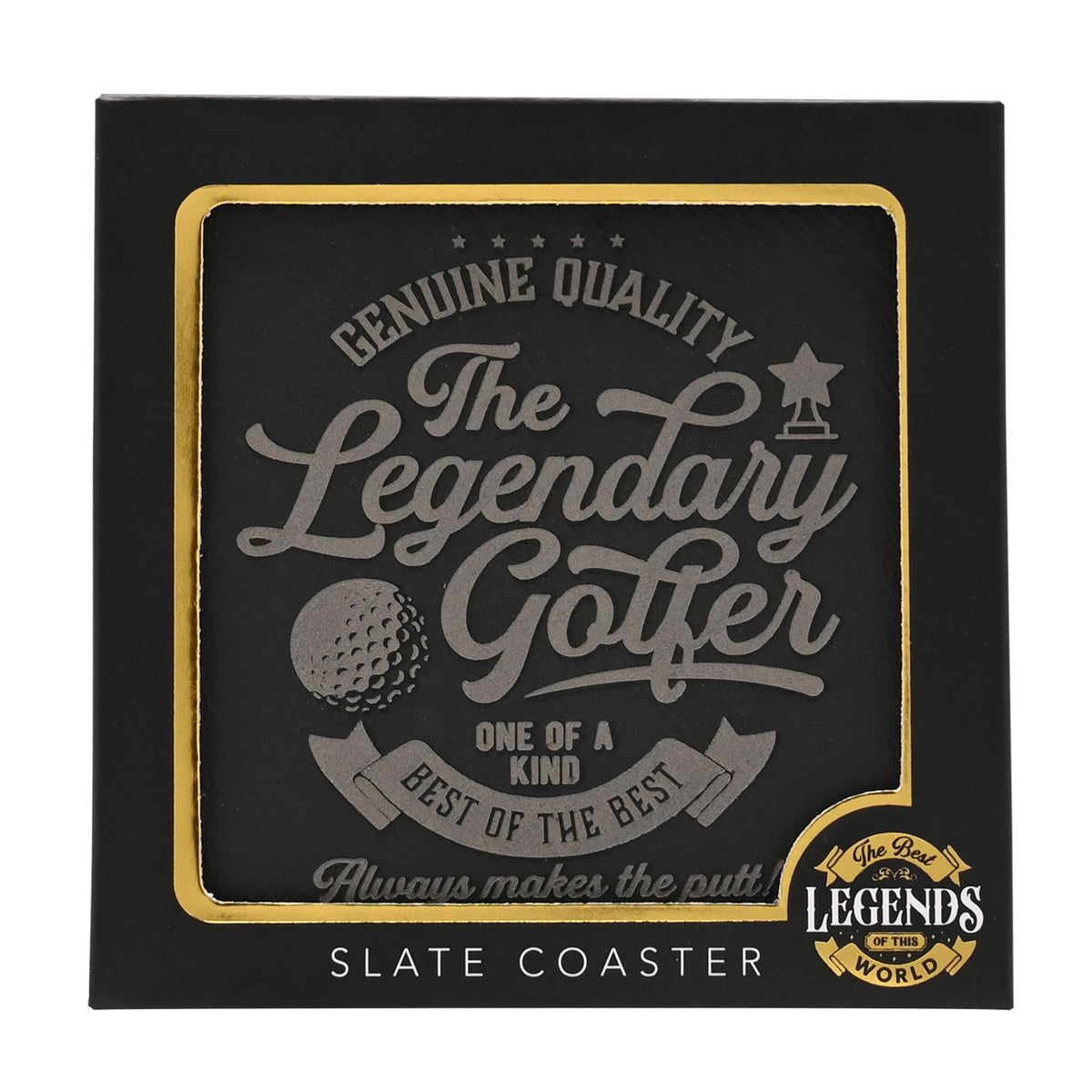 Harvey Makin Legend Slate Coaster - Golf