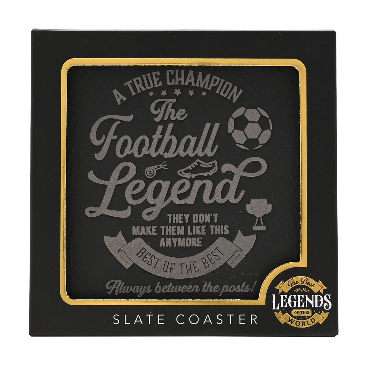 Harvey Makin Legend Slate Coaster - Football