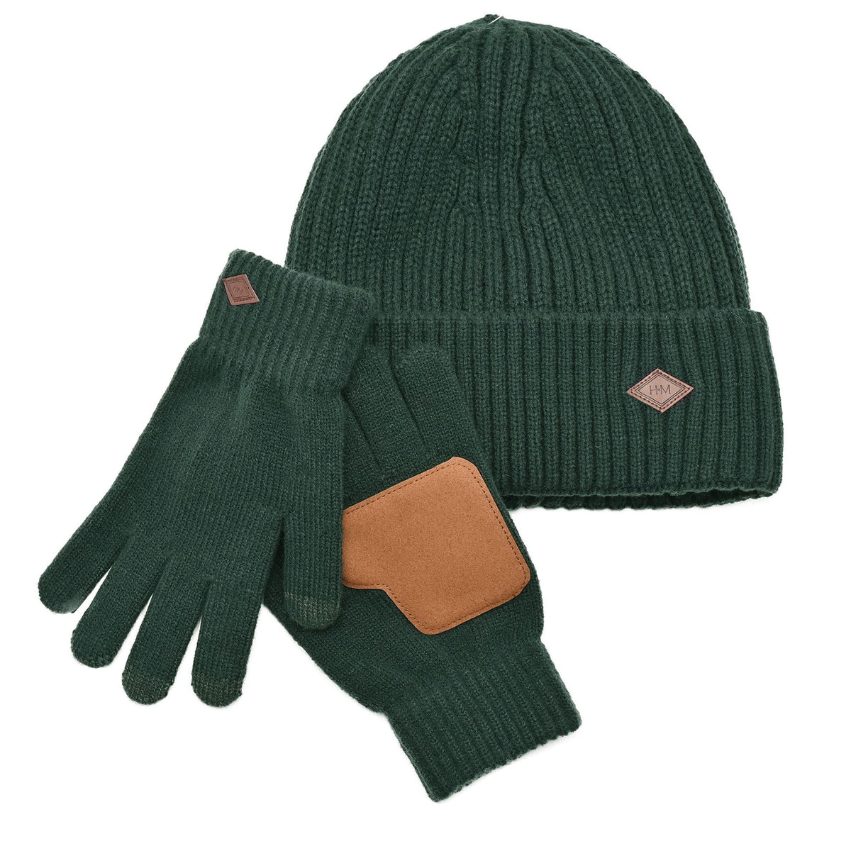 Harvey Makin Layers Hat and Gloves Gift Set - Green
