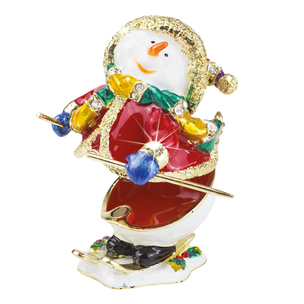 Craycombe Trinket Box Snowman Ski-ing