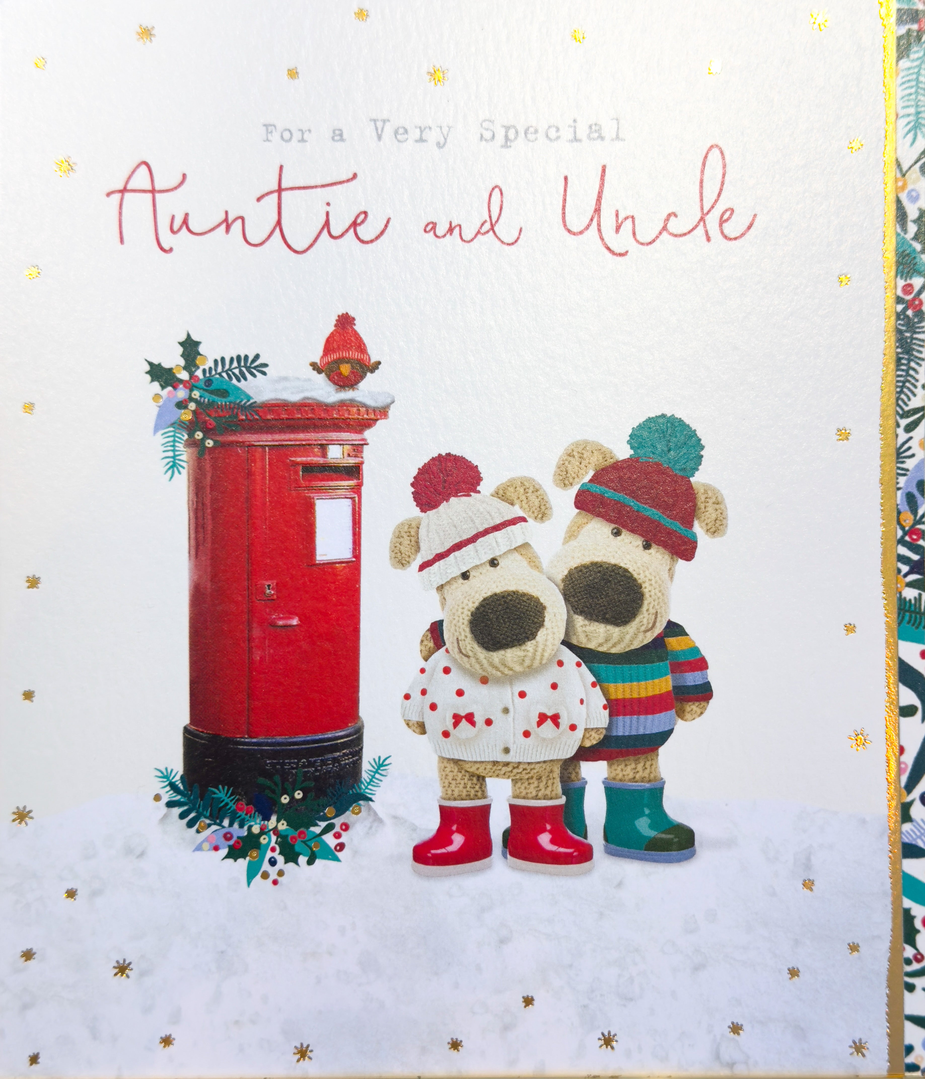 Auntie & Uncle Christmas Card - Boofles by the Letter Box