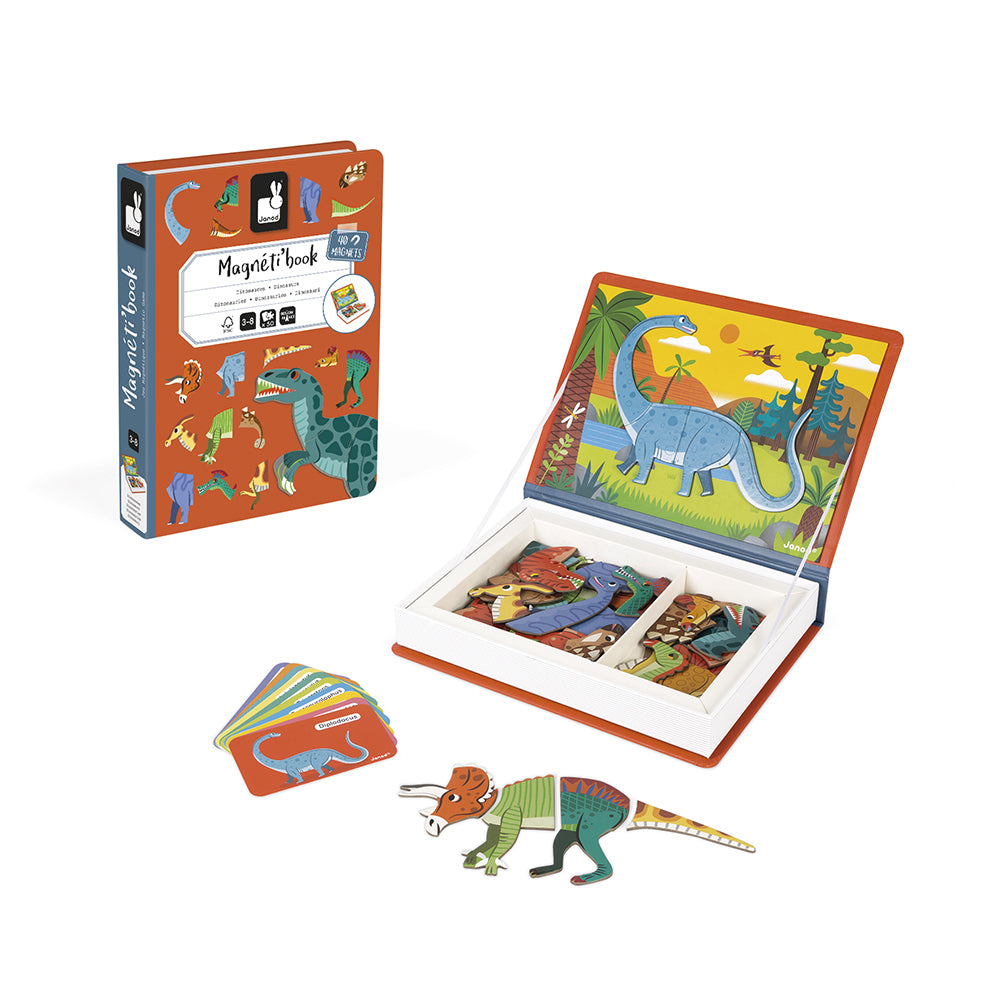Janod Dinosaurs Magneti'book, 40 magnets