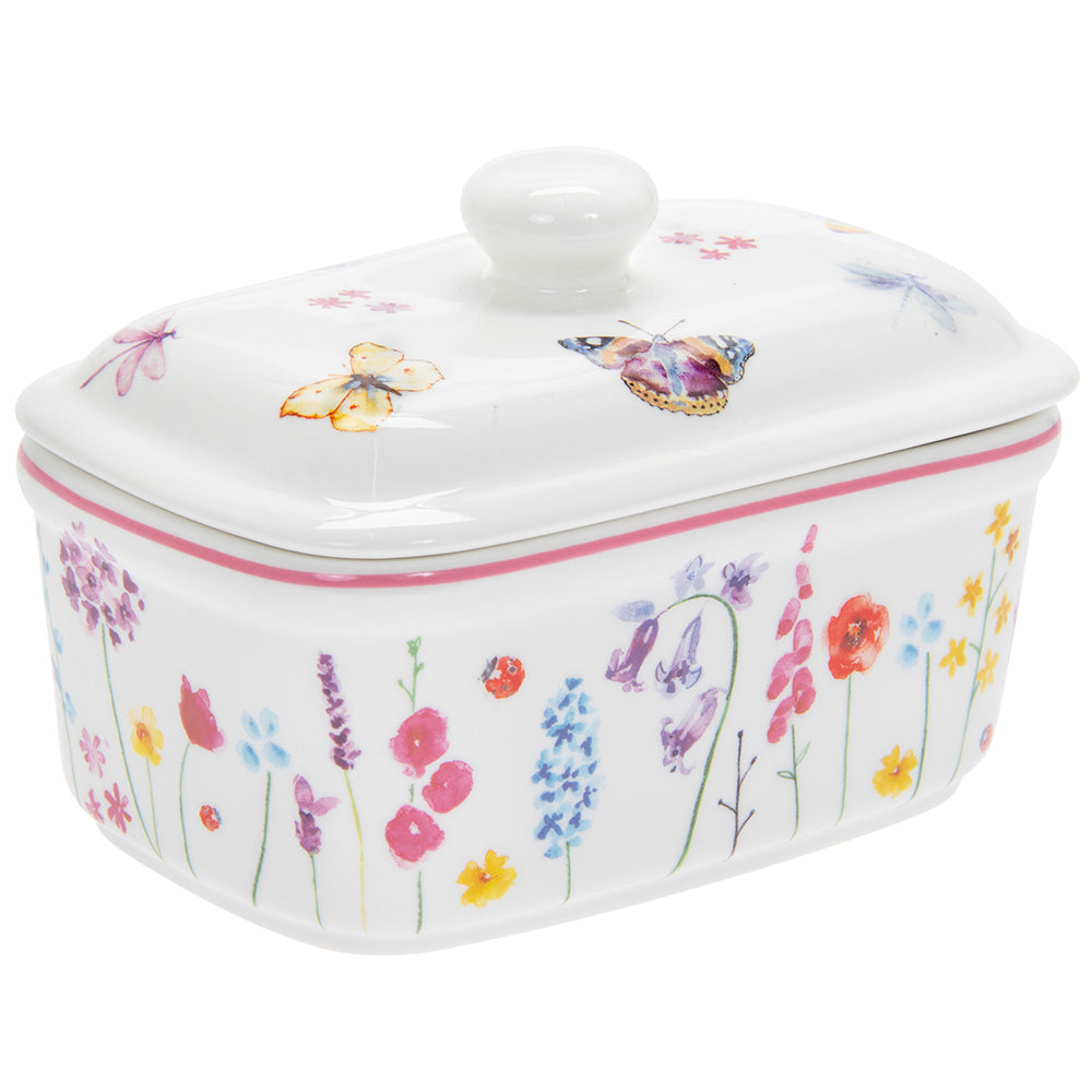 Butterfly Garden Butter Dish