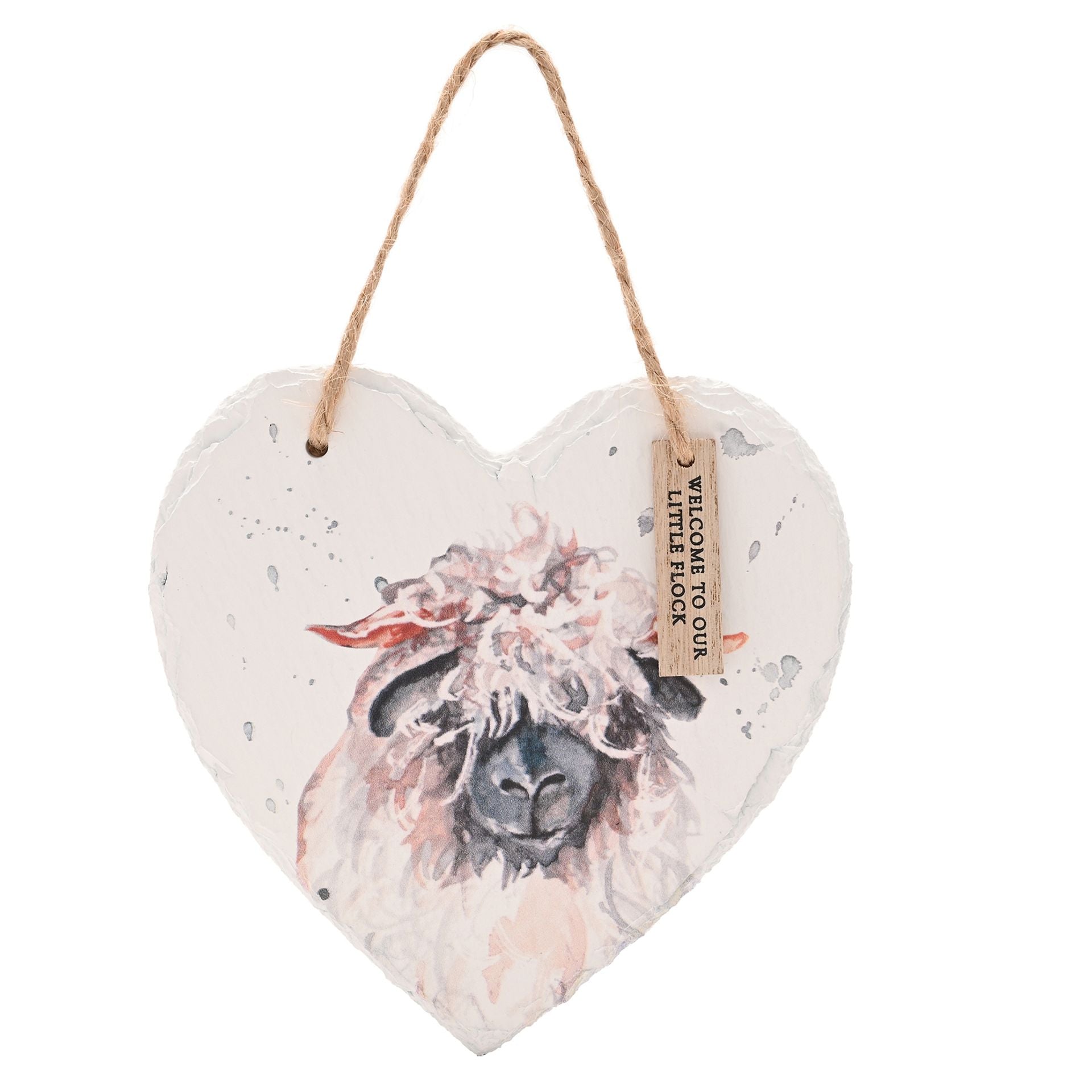 Meg Hawkins Slate Hanging Heart - Sheep