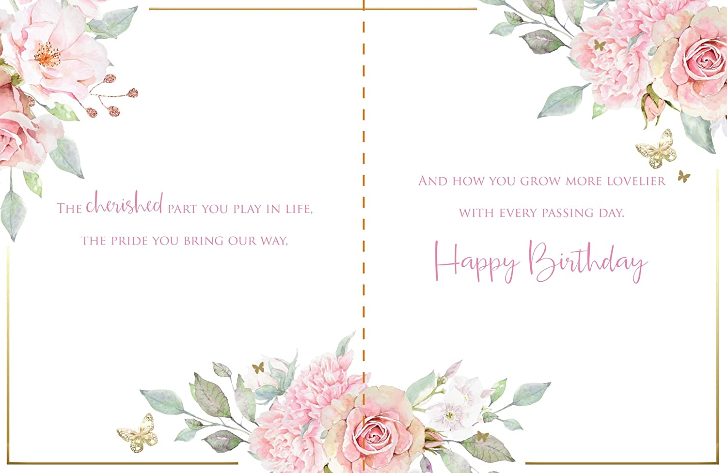 Granddaughter Birthday Card - Pretty Roses For Lovely You