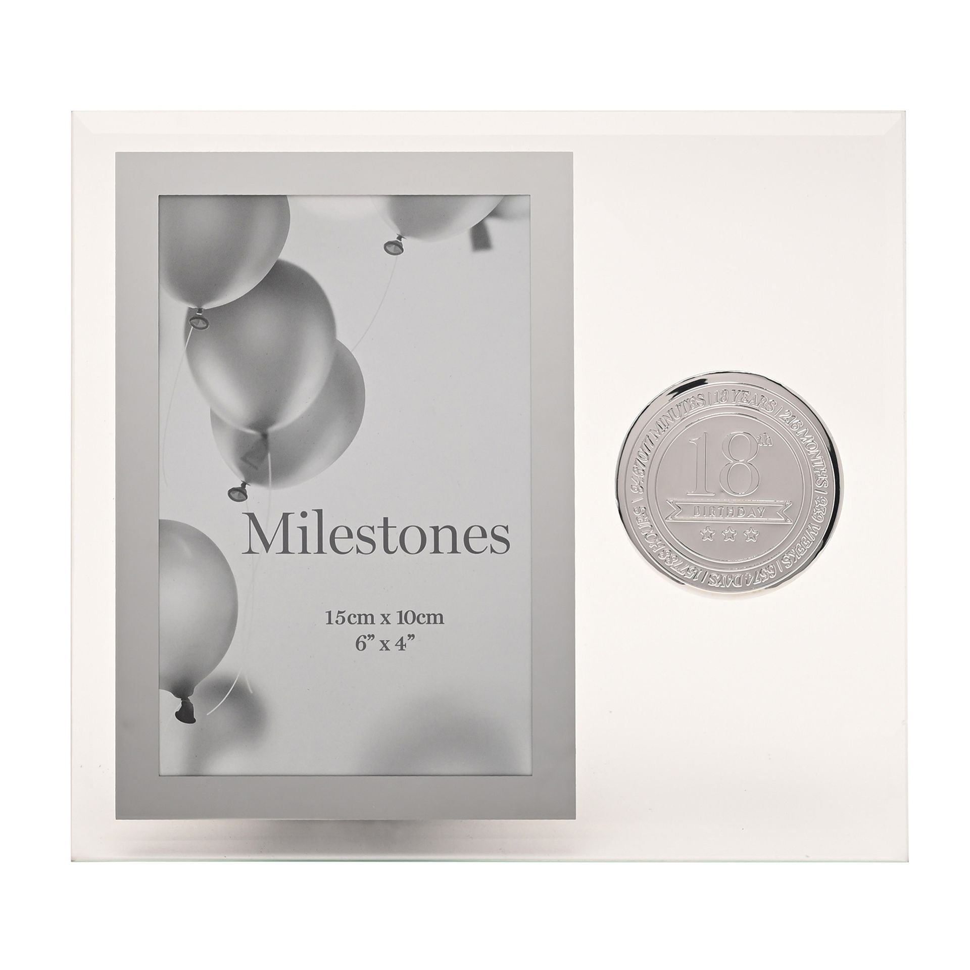 Milestones Glass Frame with Metal Badge 4" x 6" - 18
