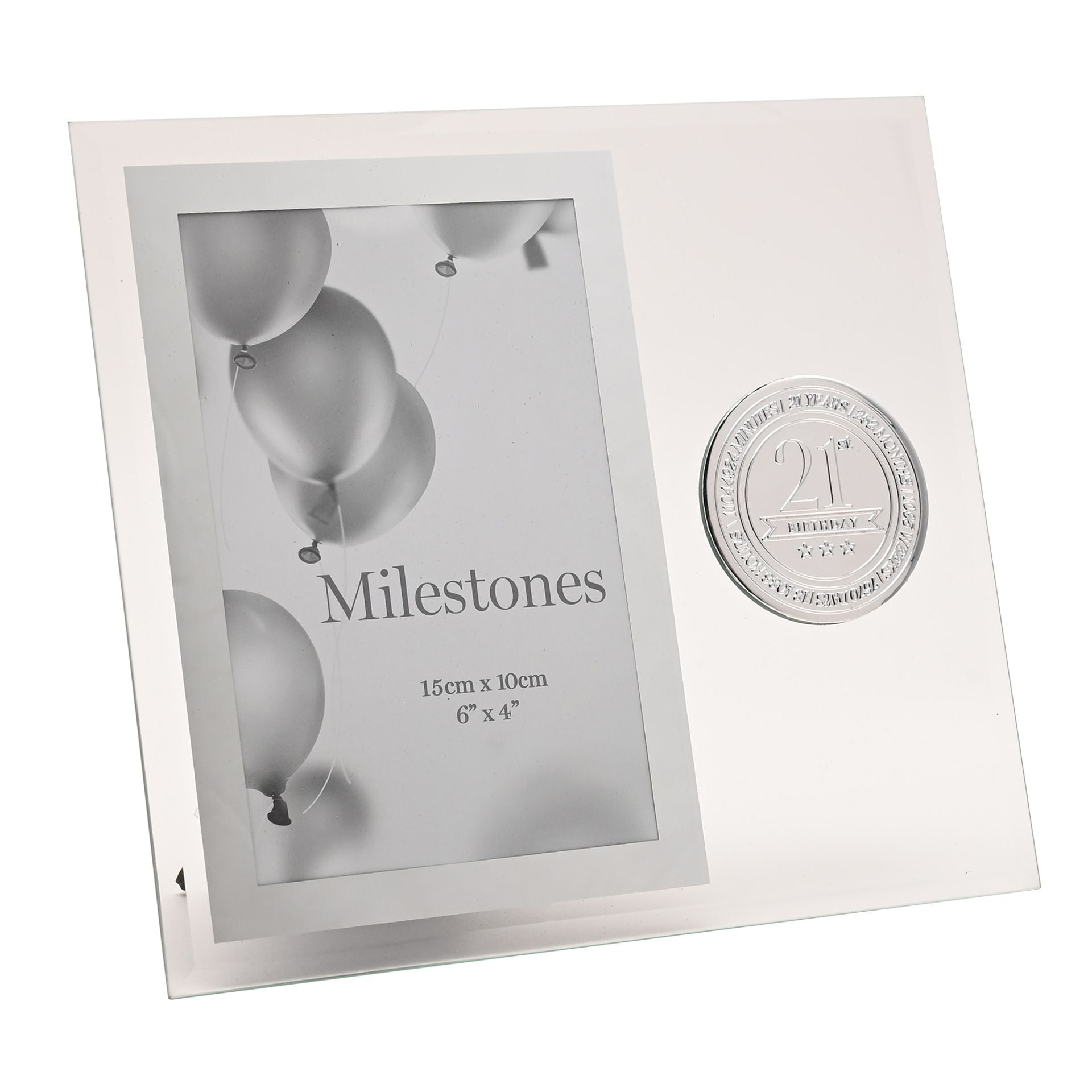 Milestones Glass Frame with Metal Badge 4" x 6" - 21