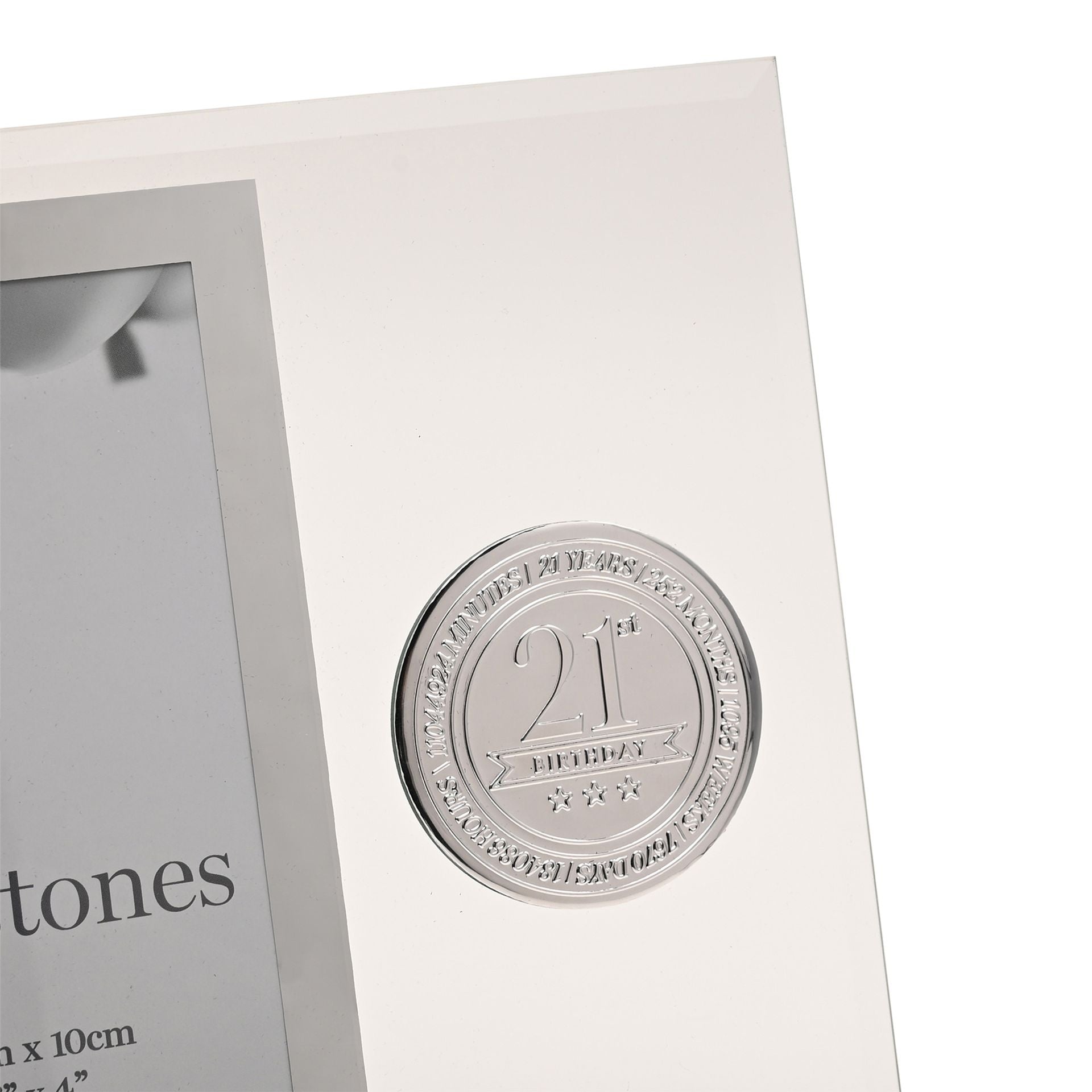 Milestones Glass Frame with Metal Badge 4" x 6" - 21