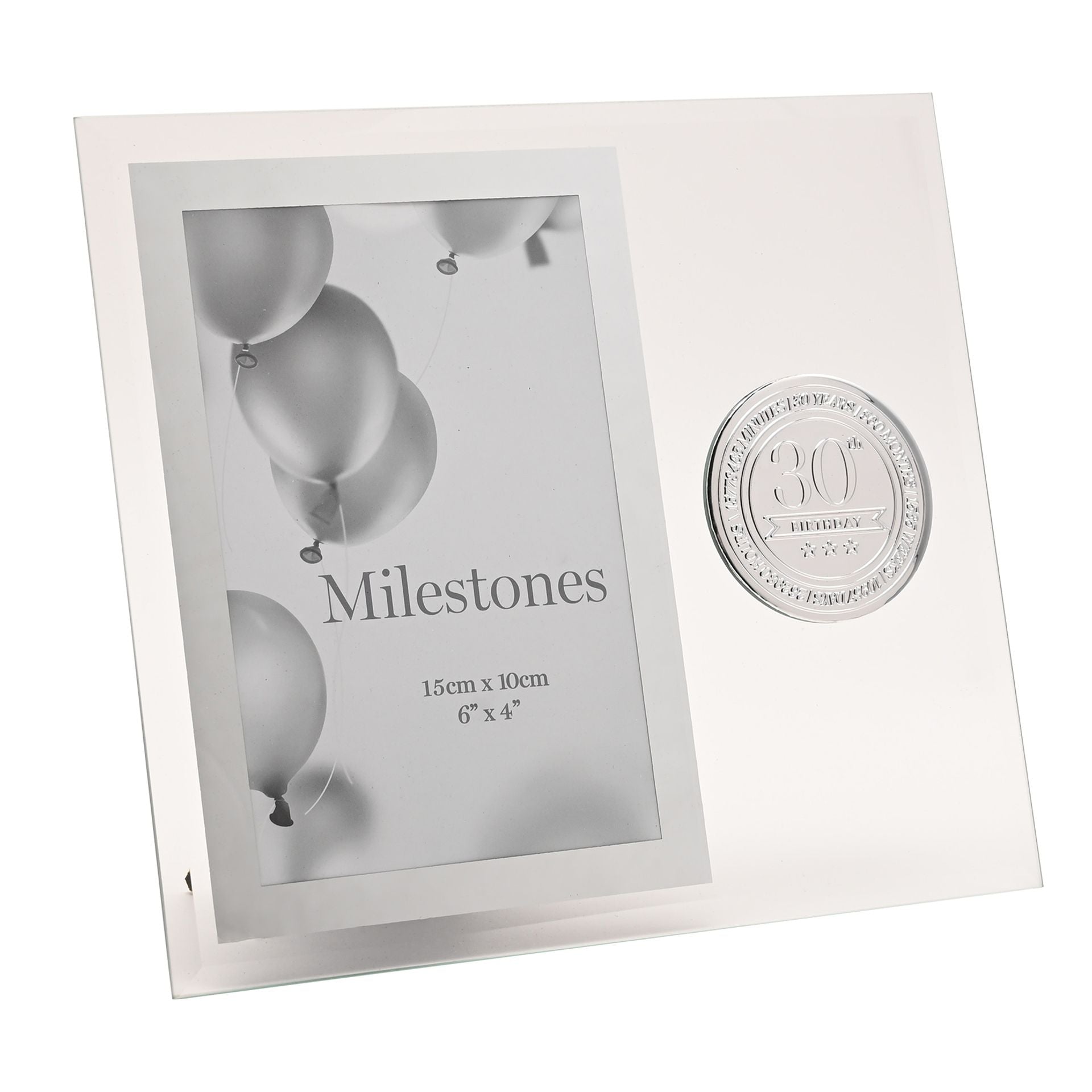 Milestones Glass Frame with Metal Badge 4" x 6" - 30