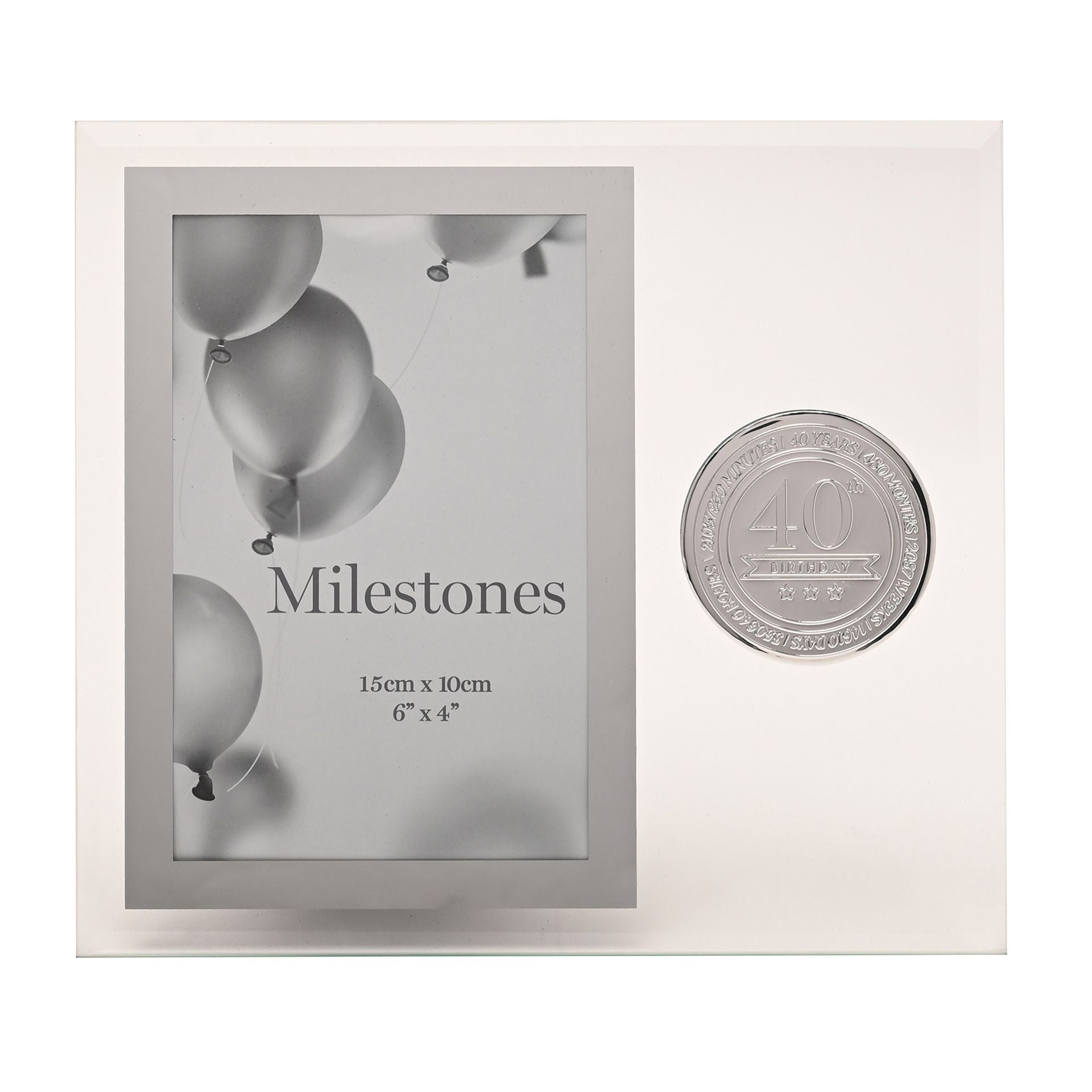 Milestones Glass Frame with Metal Badge 4" x 6" - 40