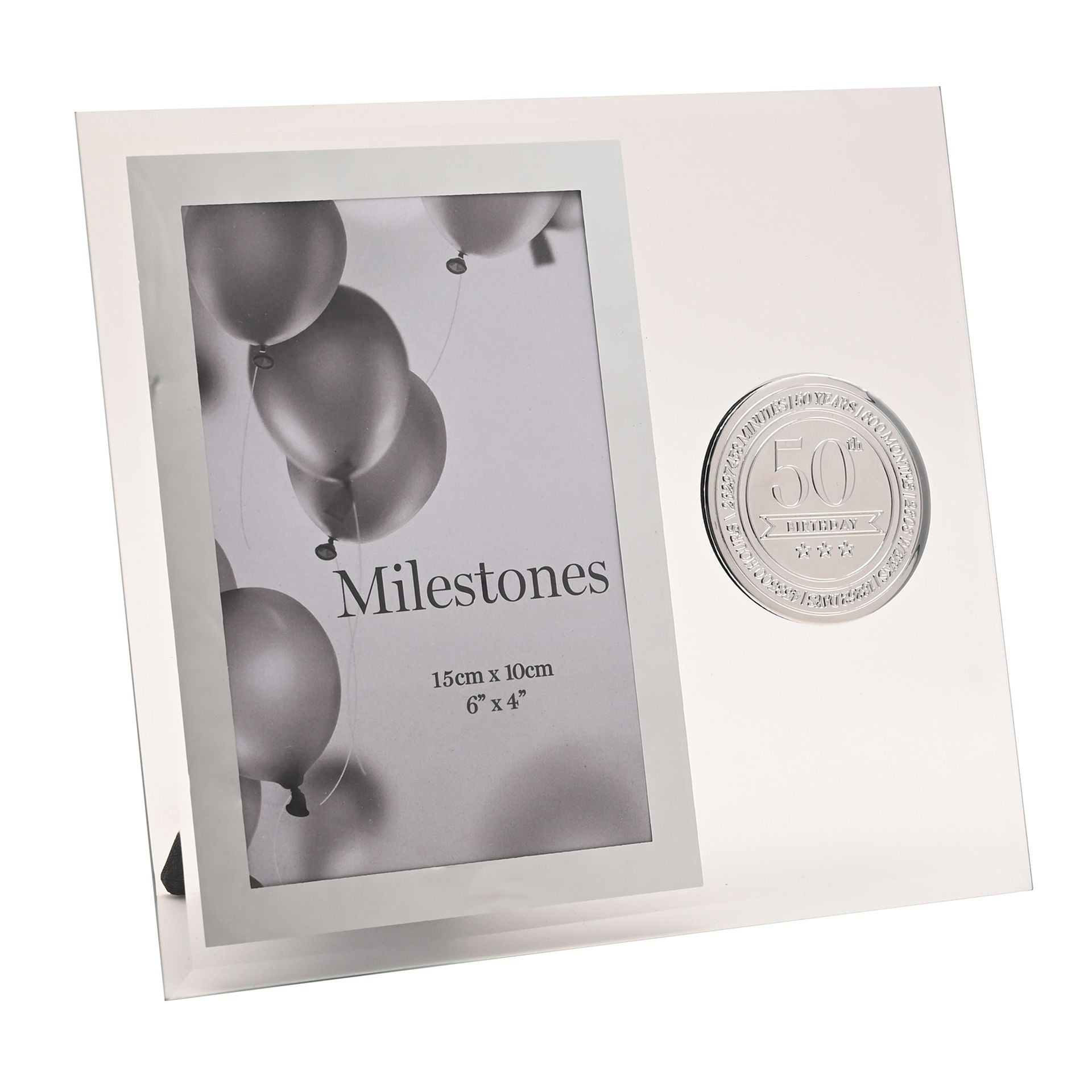 Milestones Glass Frame with Metal Badge 4" x 6" - 50