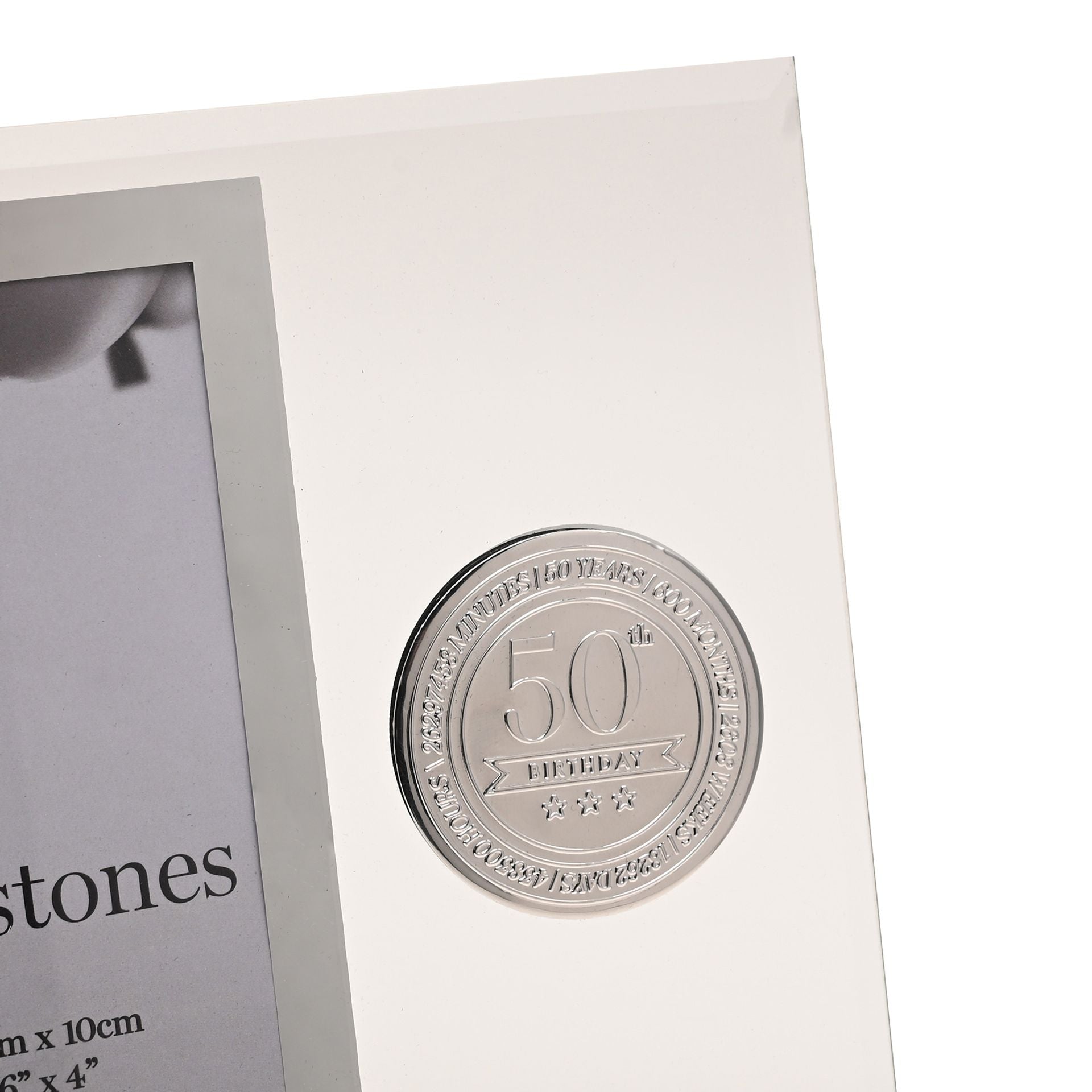 Milestones Glass Frame with Metal Badge 4" x 6" - 50