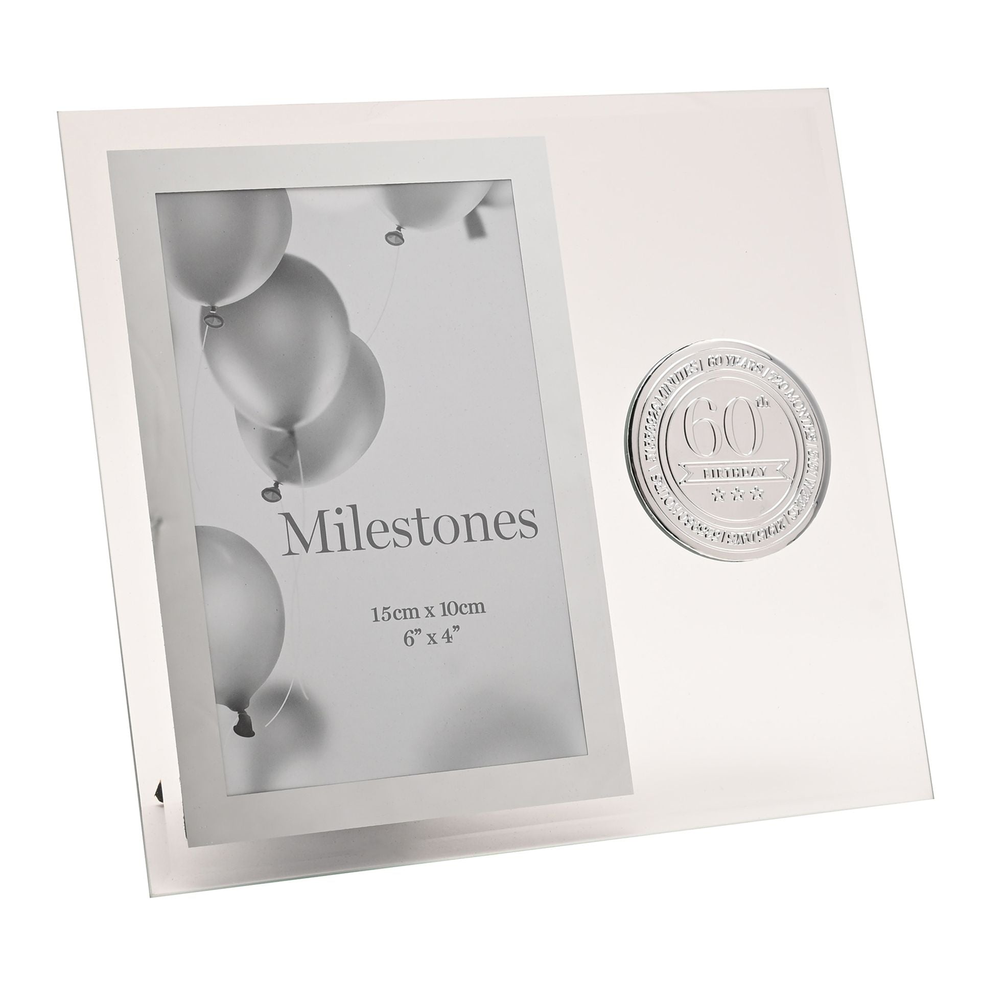 Milestones Glass Frame with Metal Badge 4" x 6" - 60