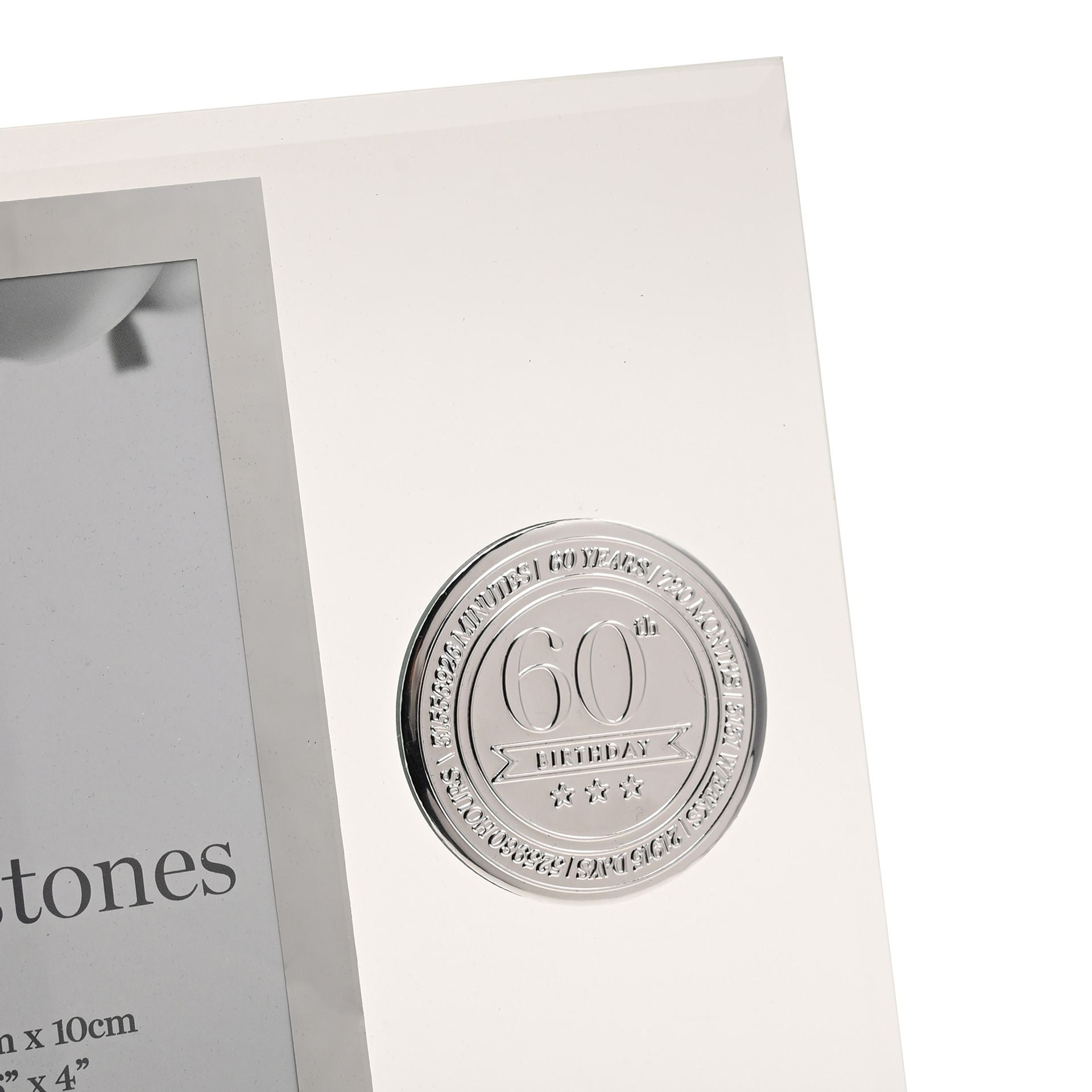 Milestones Glass Frame with Metal Badge 4" x 6" - 60