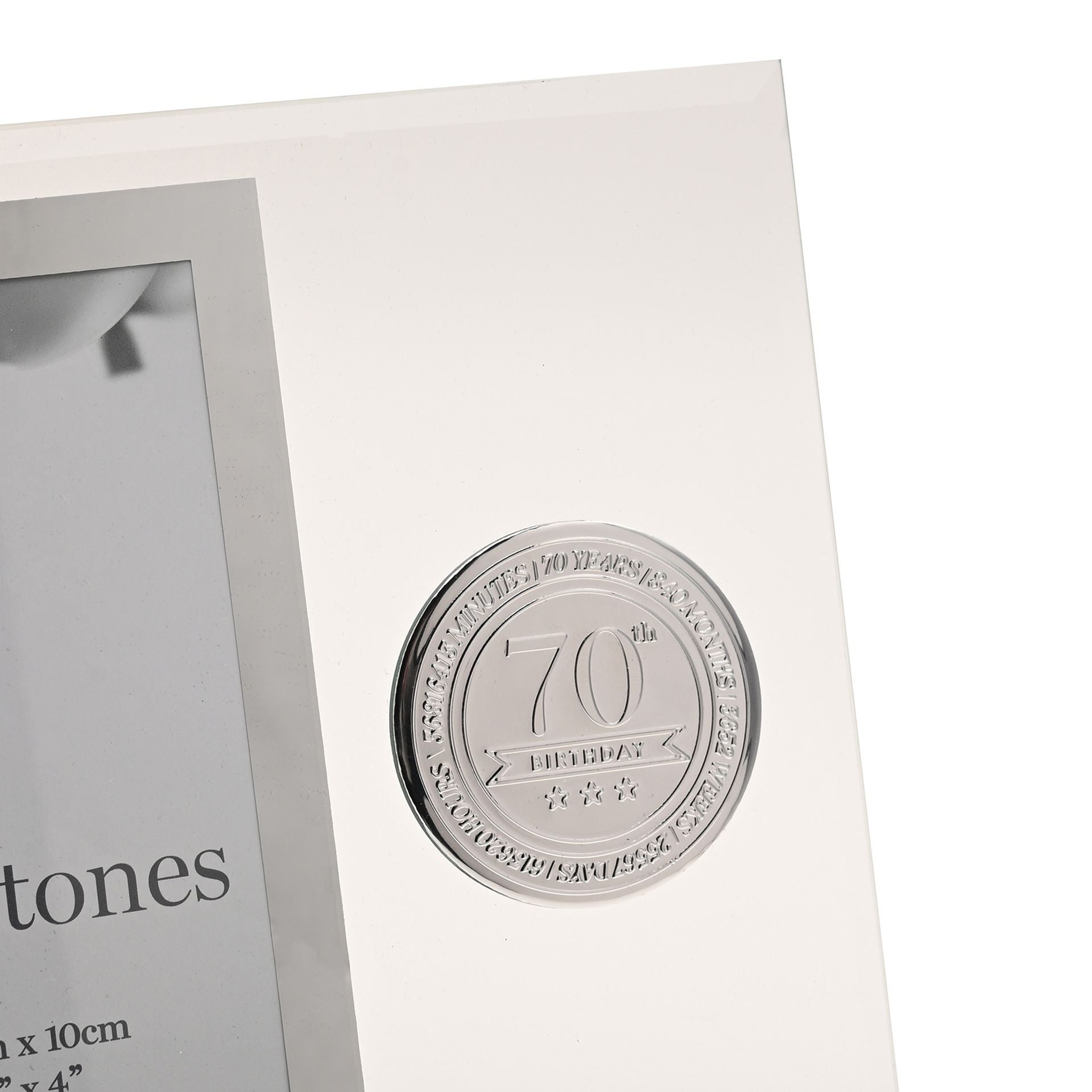 Milestones Glass Frame with Metal Badge 4" x 6" - 70
