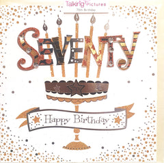 70th Birthday Card - Talking Pictures