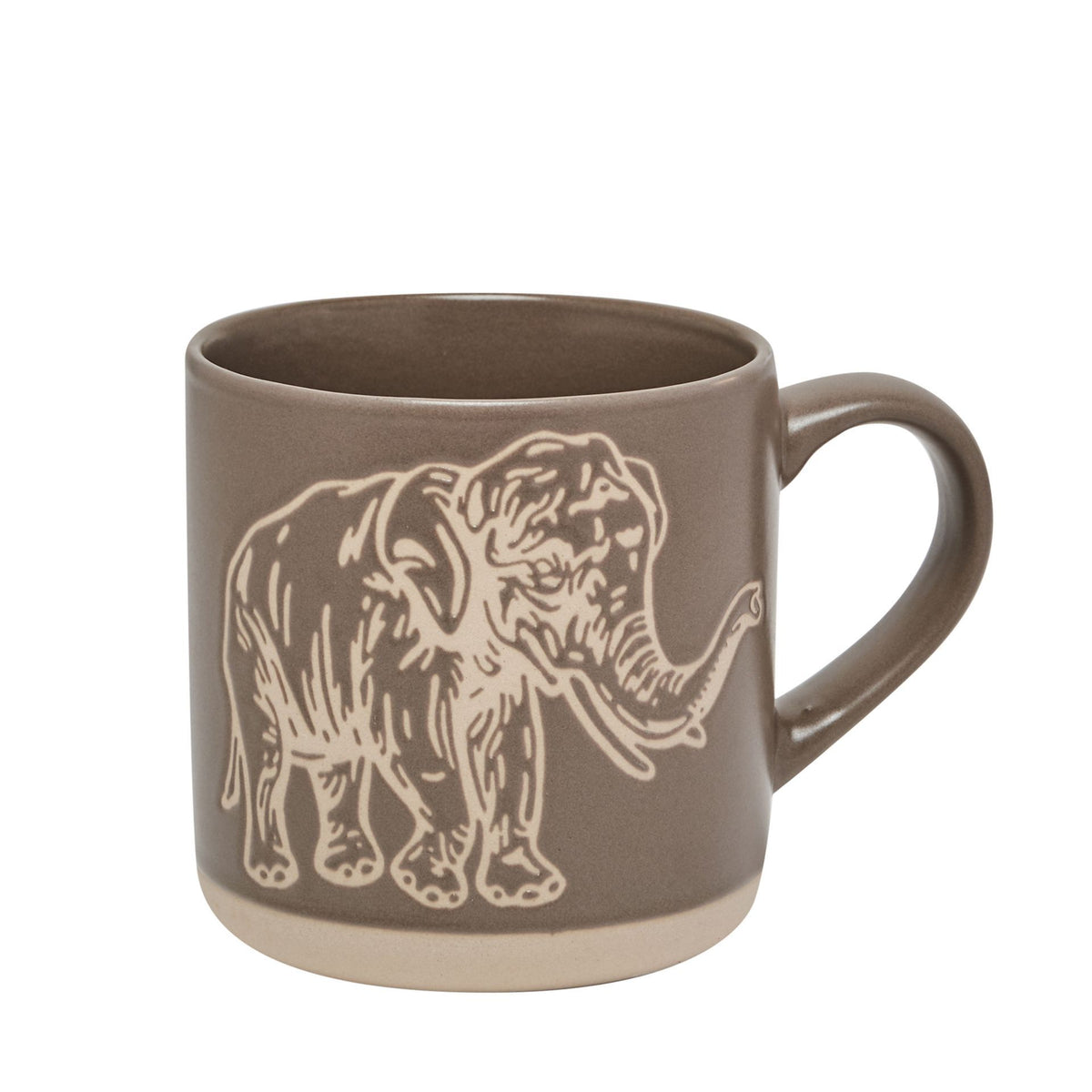 Naturecraft Elephant Ceramic Wax Resistant Mug Stone