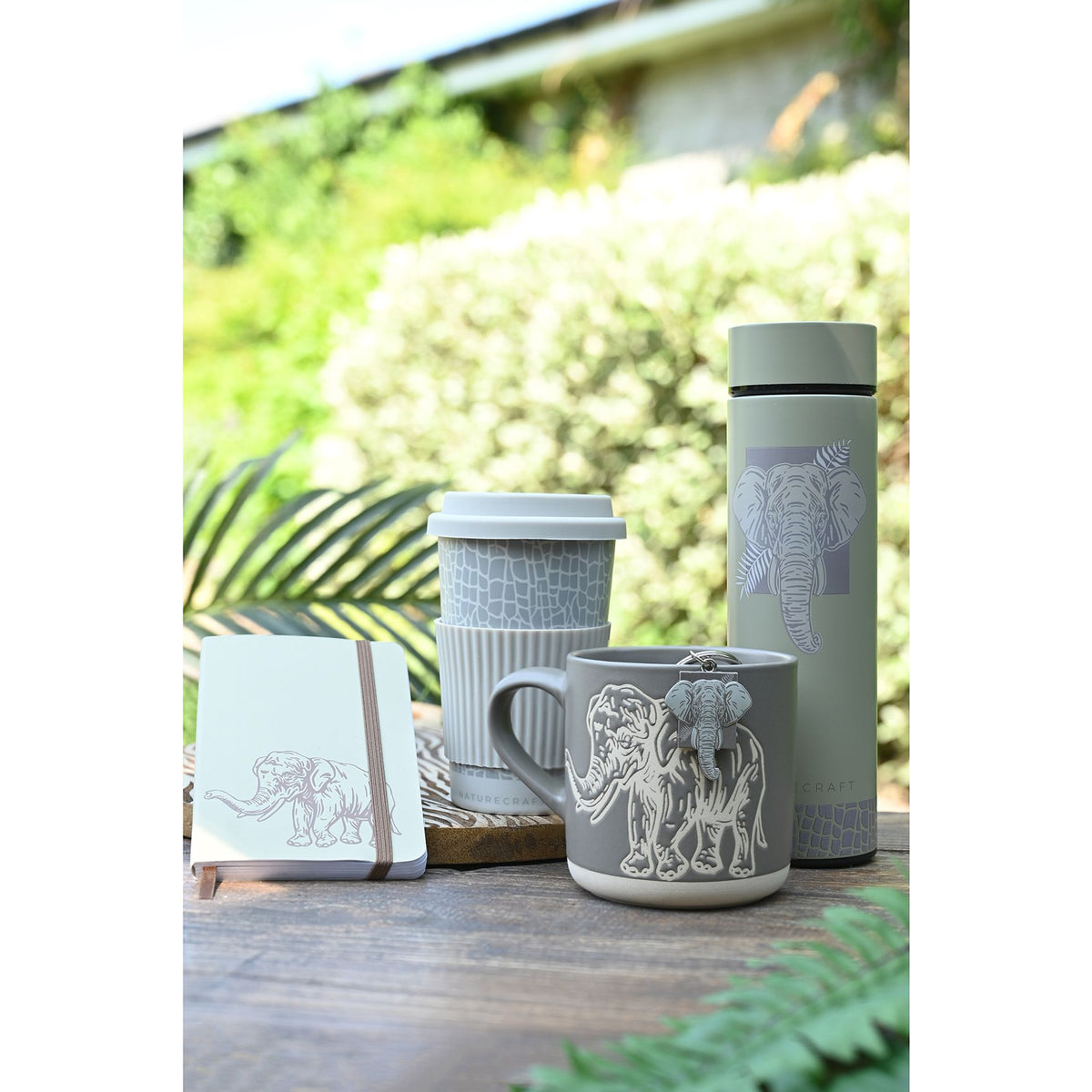 Naturecraft Elephant Ceramic Wax Resistant Mug Stone