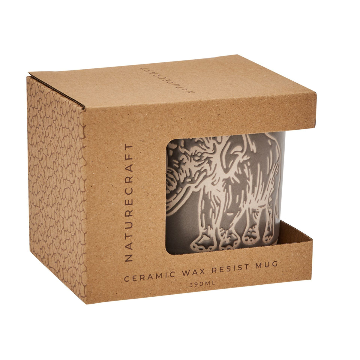 Naturecraft Elephant Ceramic Wax Resistant Mug Stone