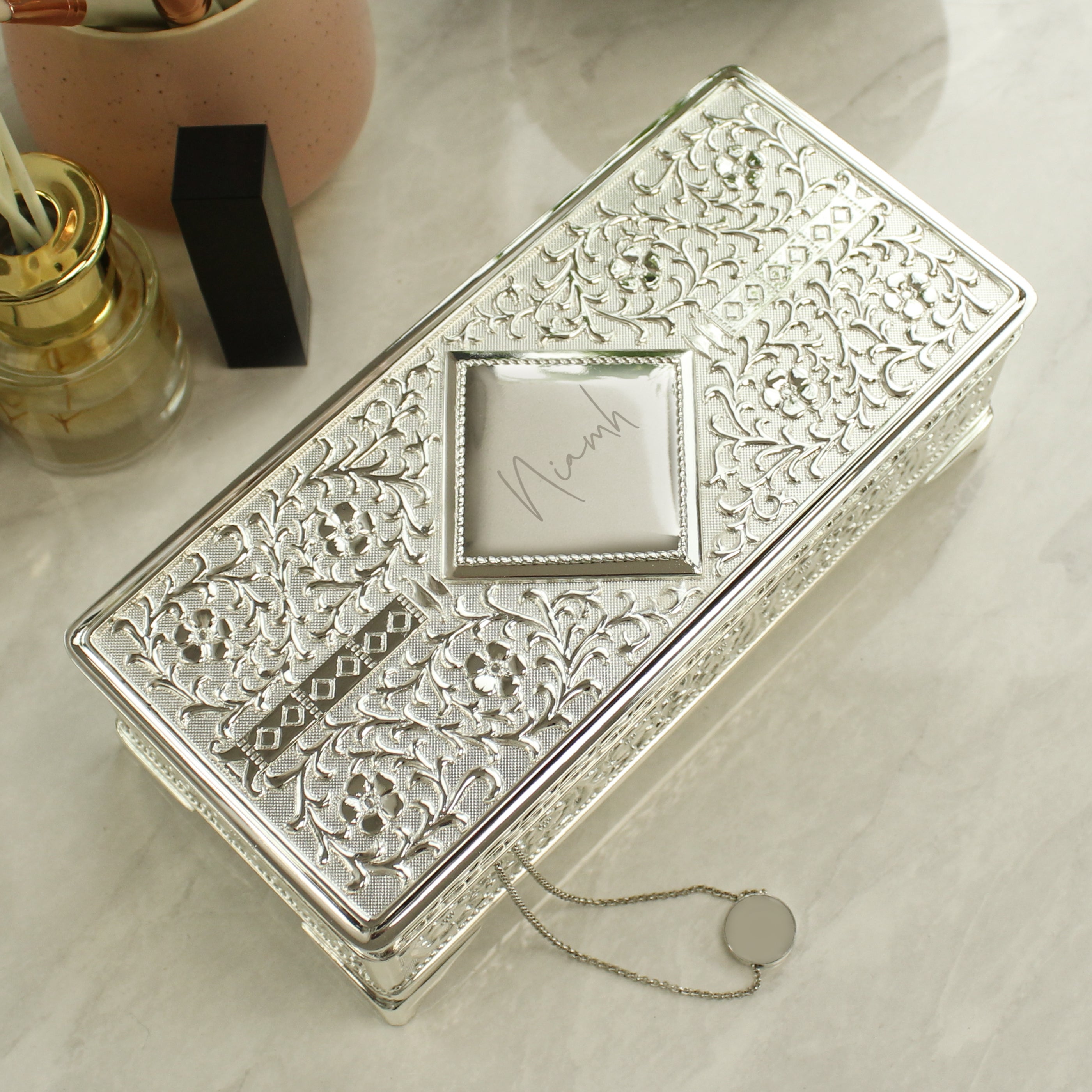 Personalised Silver Plated Jewellery Box