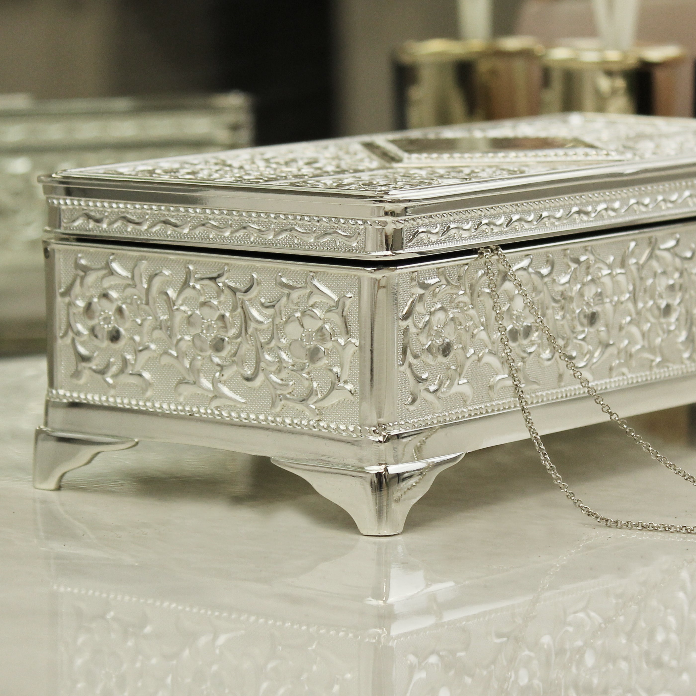 Personalised Silver Plated Jewellery Box