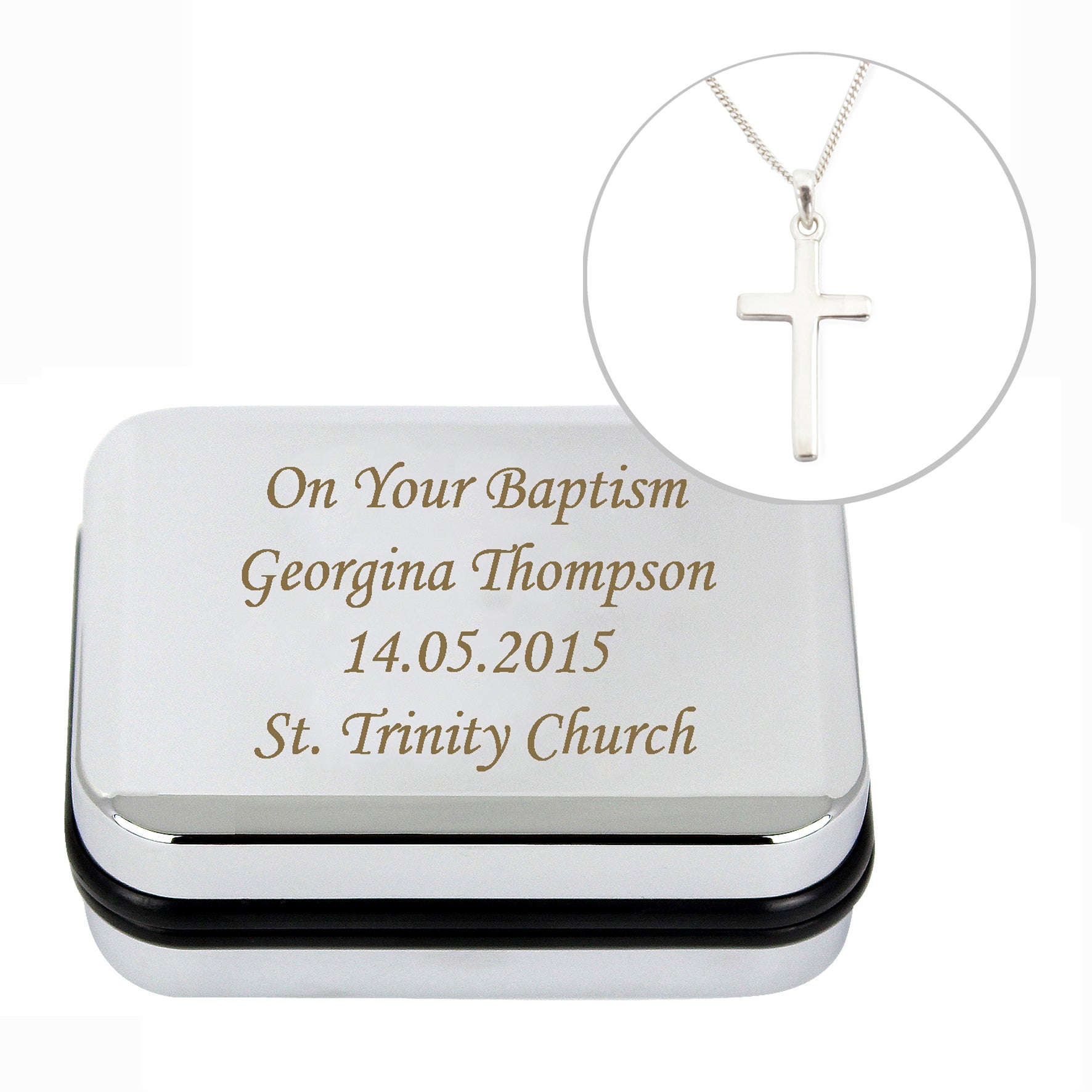 Personalised Box with Cross Necklace