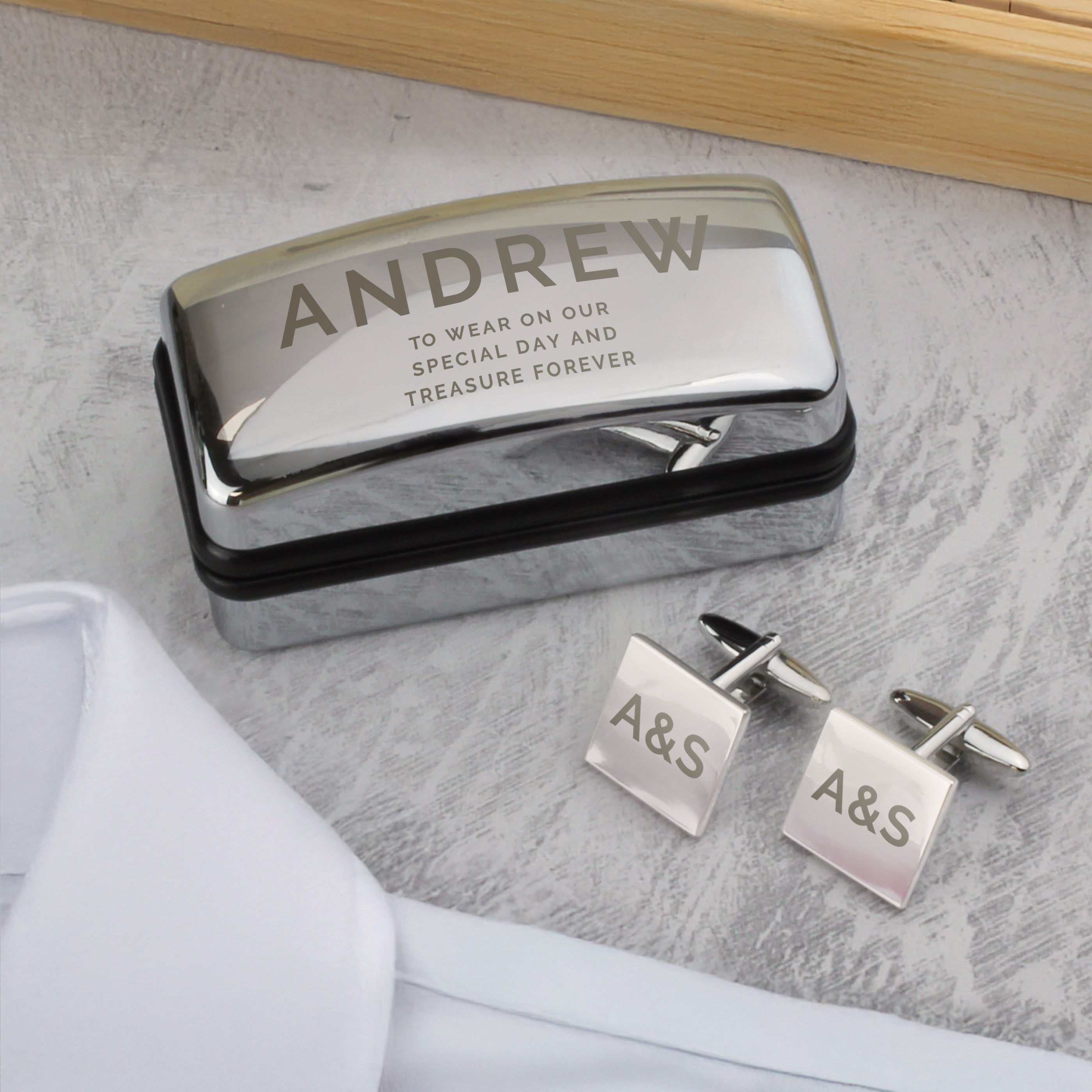 Personalised Initial Cufflinks & Bold Cufflink Box