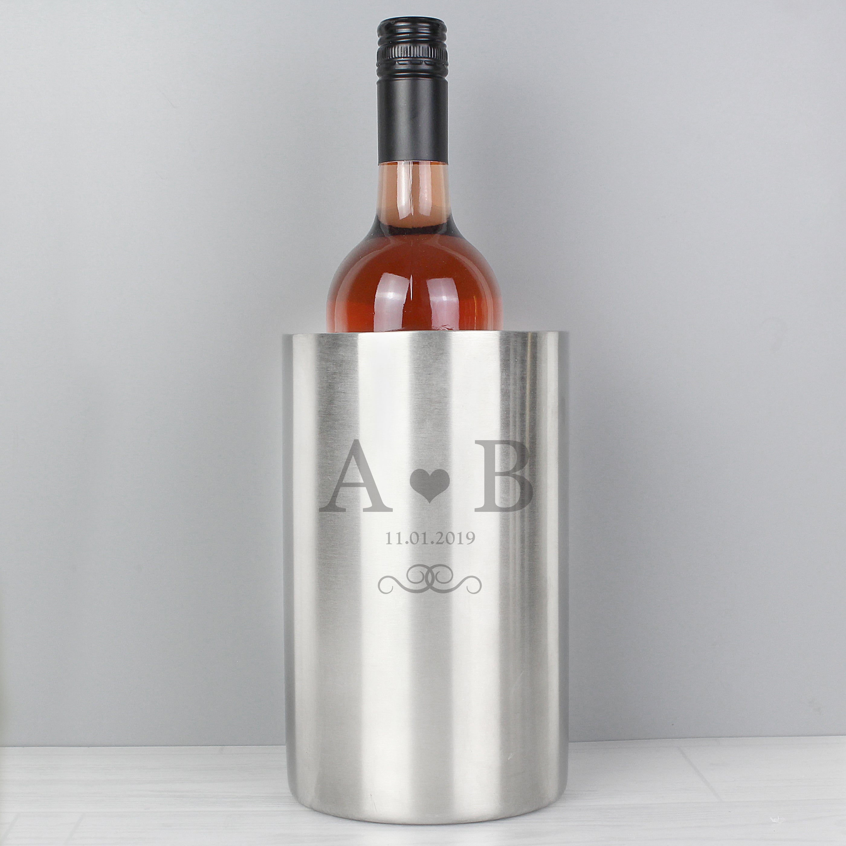 Personalised Monogram Stainless Steel Wine Cooler