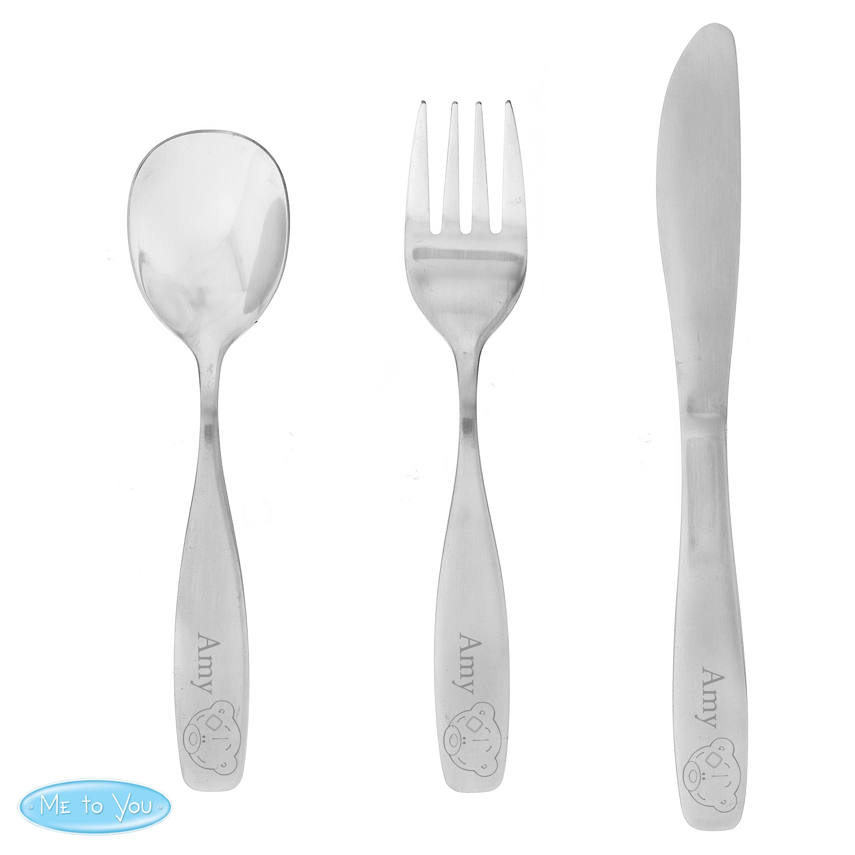 Personalised Tiny Tatty Teddy 3 Piece Cutlery Set