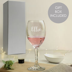 Personalised Name Only Engraved Wine Glass