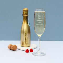 Personalised Flute & Mini Gold Bottega Prosecco Set