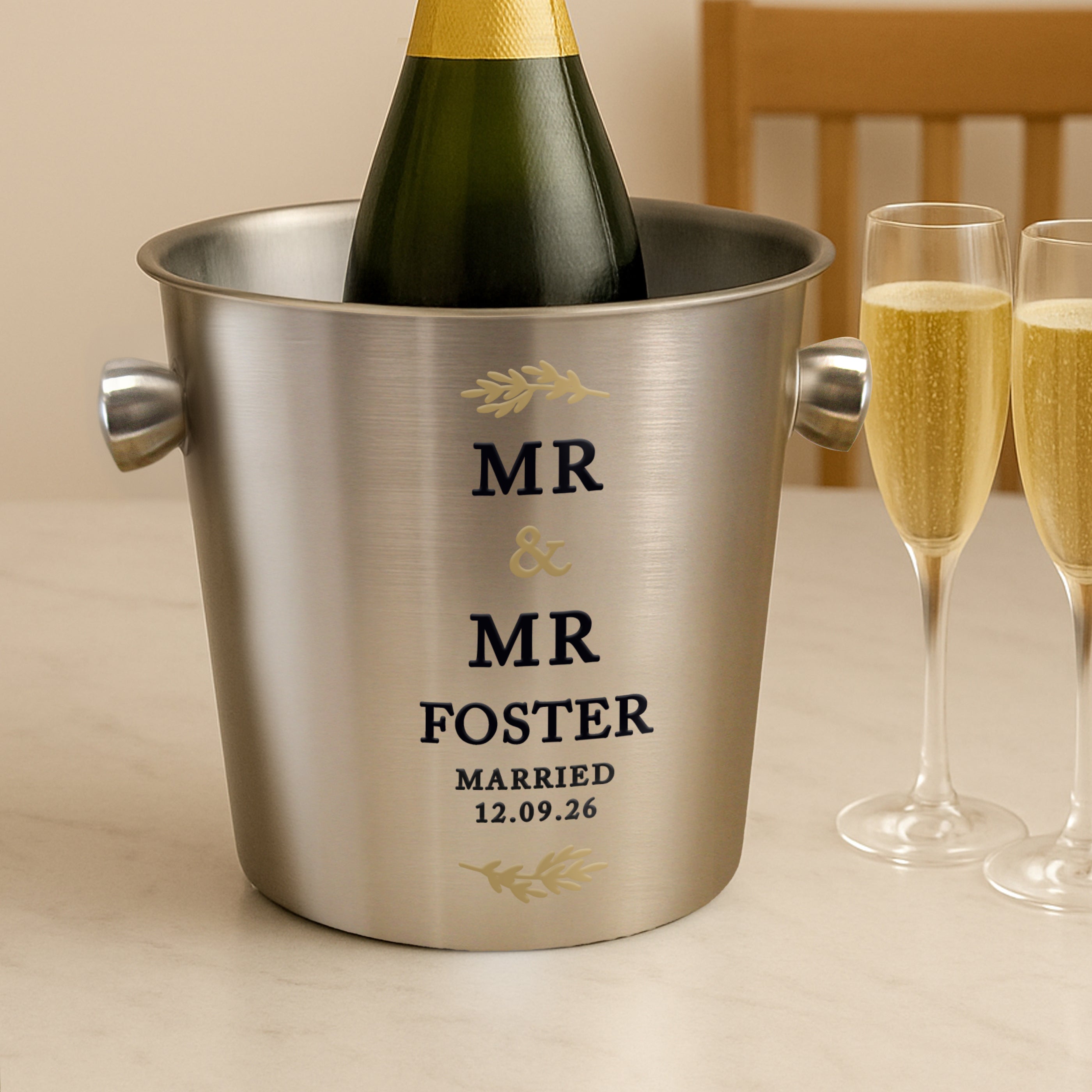 Personalised Couples Stainless Steel Ice Bucket