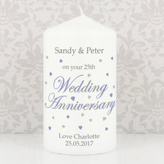 Personalised Anniversary Pillar Candle
